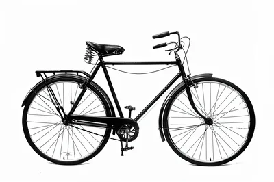 Classic Black Vintage Bicycle Isolated On White Background