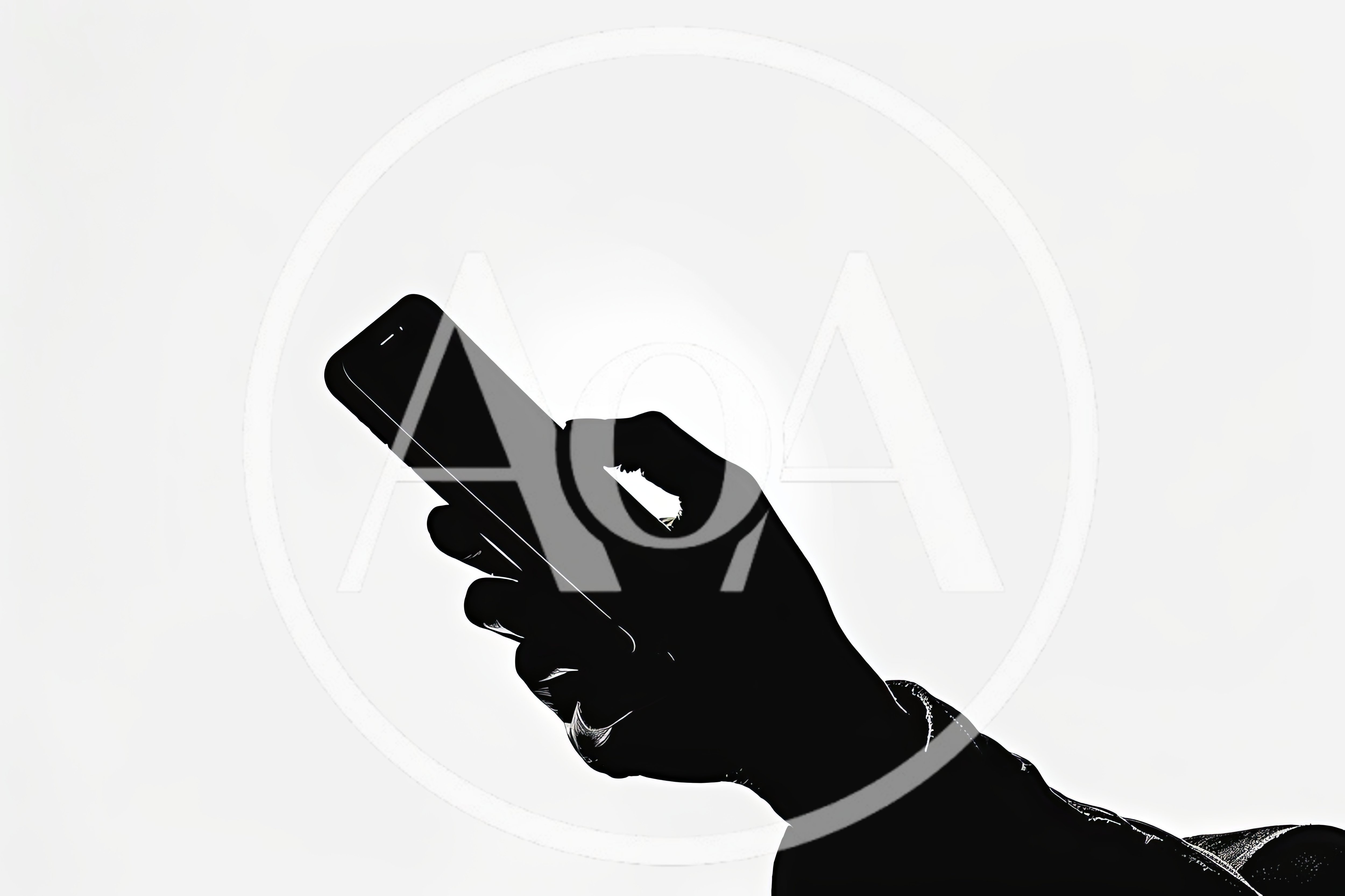 Silhouette Of A Person Holding A Smartphone