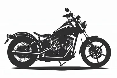Black Silhouette Of A Classic Cruiser Motorcycle