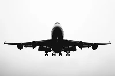 Silhouette Of A Boeing 747 Landing