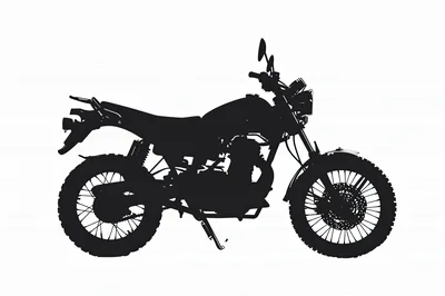 Black Silhouette Of A Dual Sport Motorcycle