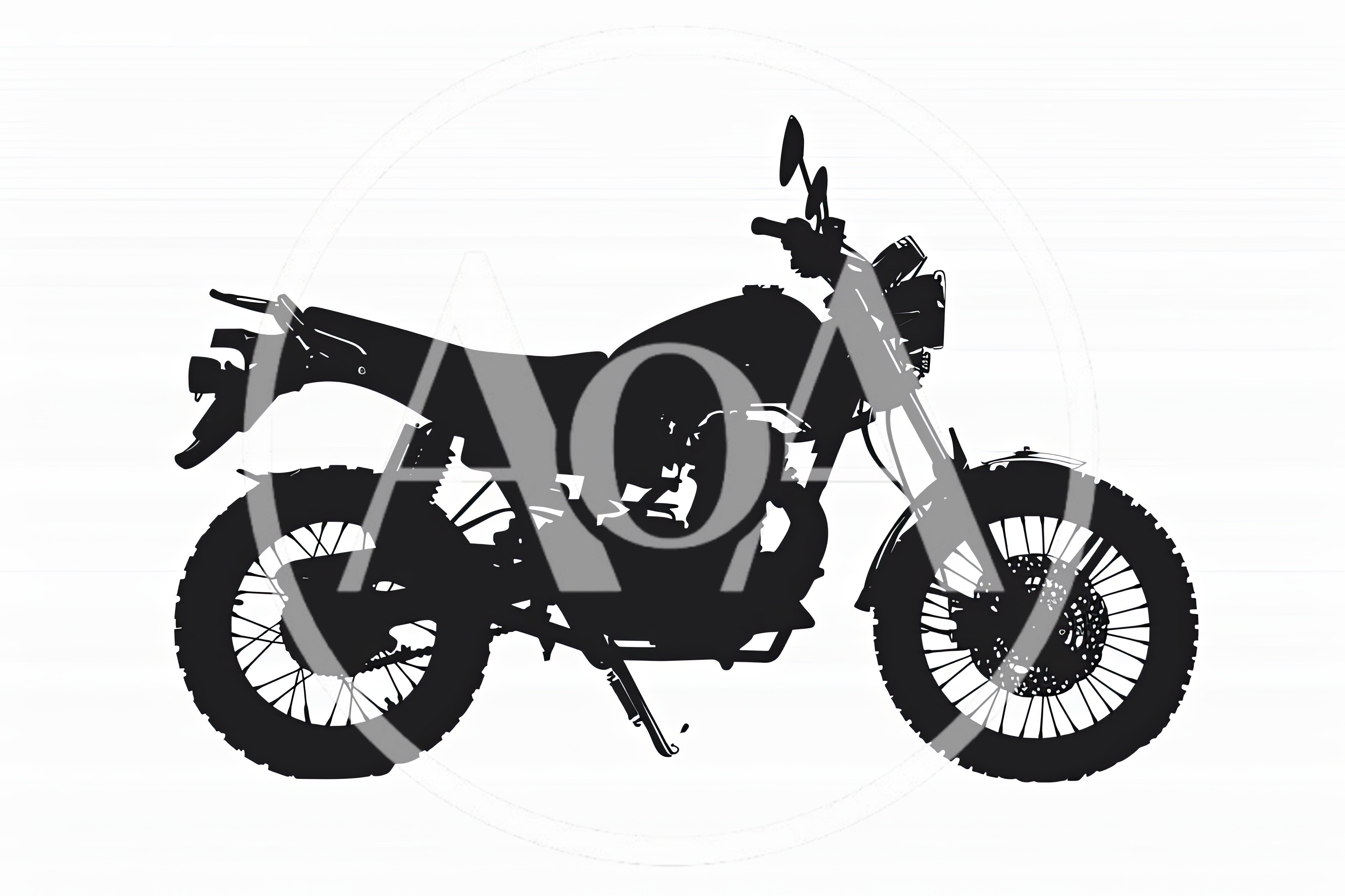 Black Silhouette Of A Dual Sport Motorcycle
