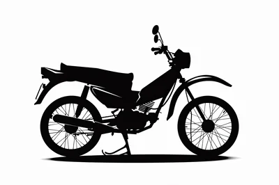 Black Silhouette Of A Dual Sport Motorcycle