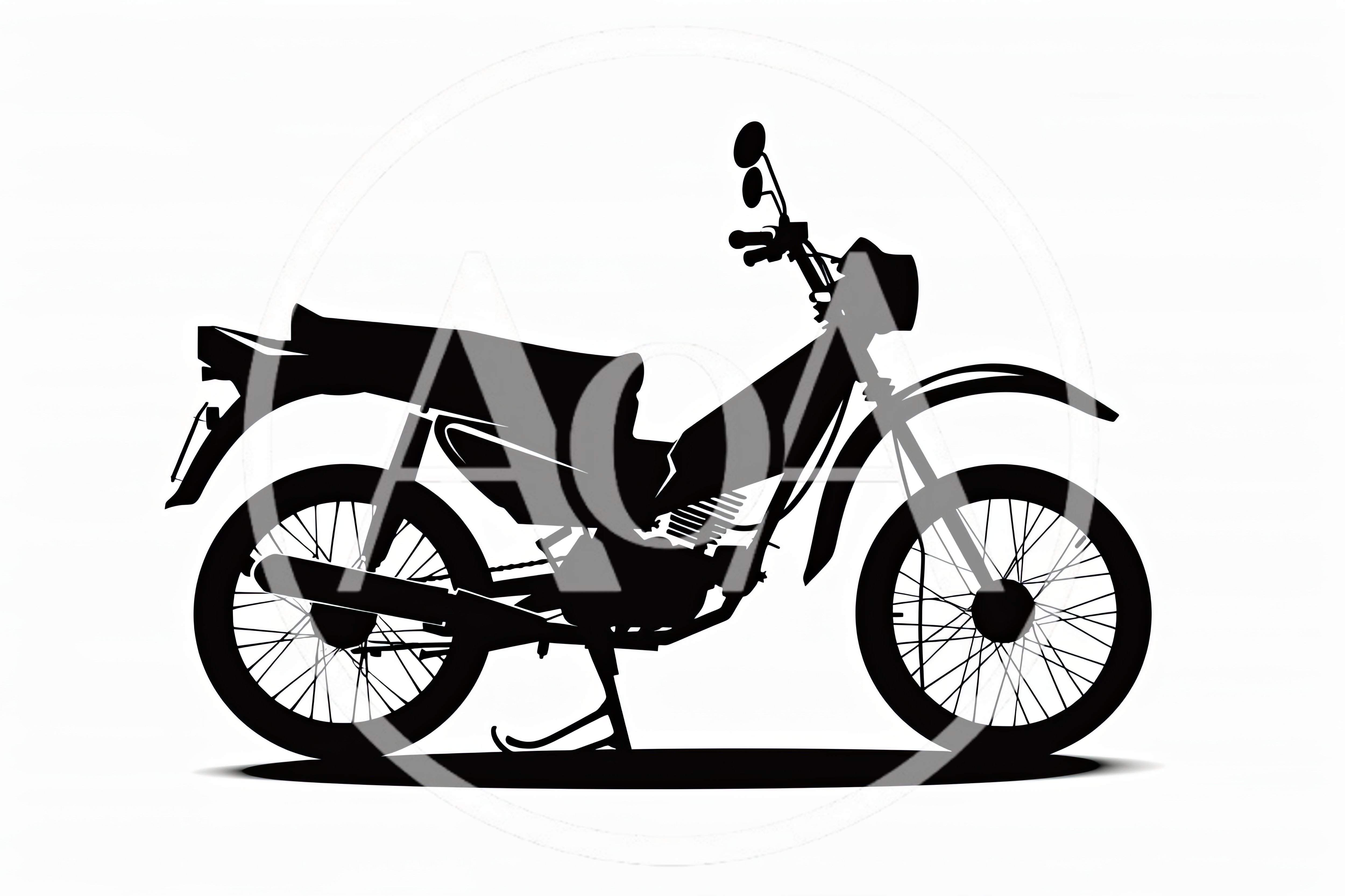Black Silhouette Of A Dual Sport Motorcycle