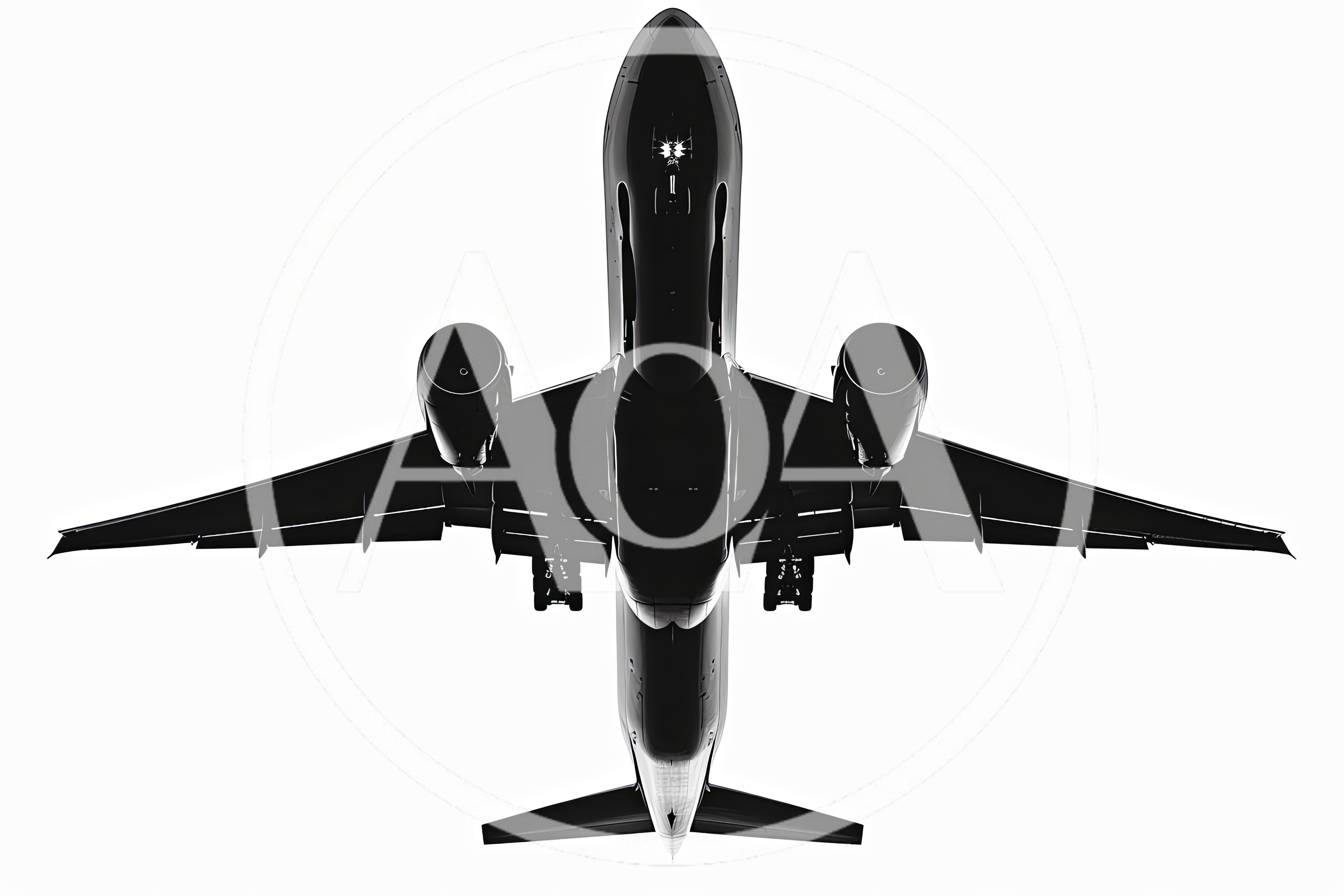Commercial Airplane Silhouette Flying Overhead