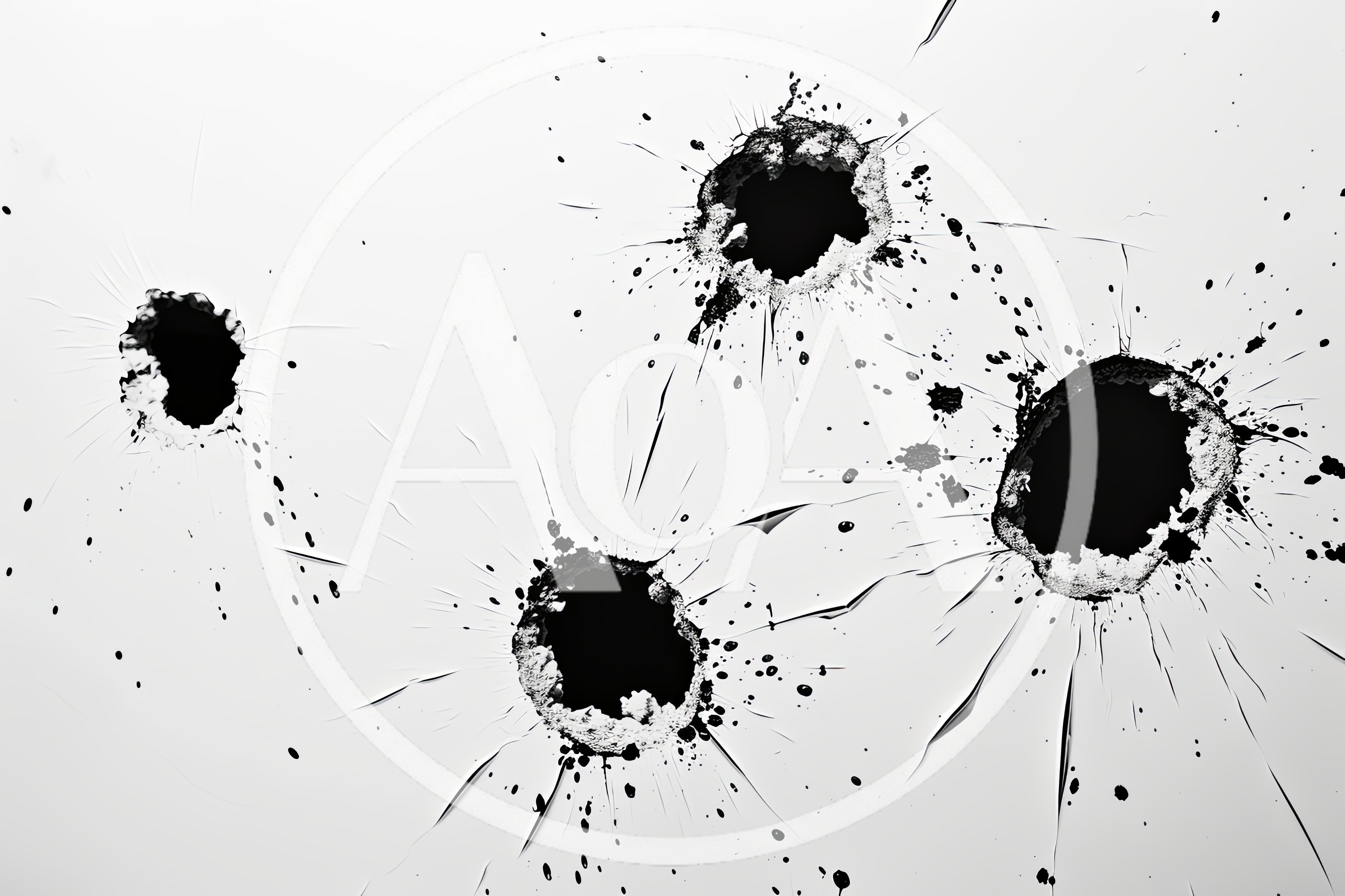 Bullet Holes In White Surface