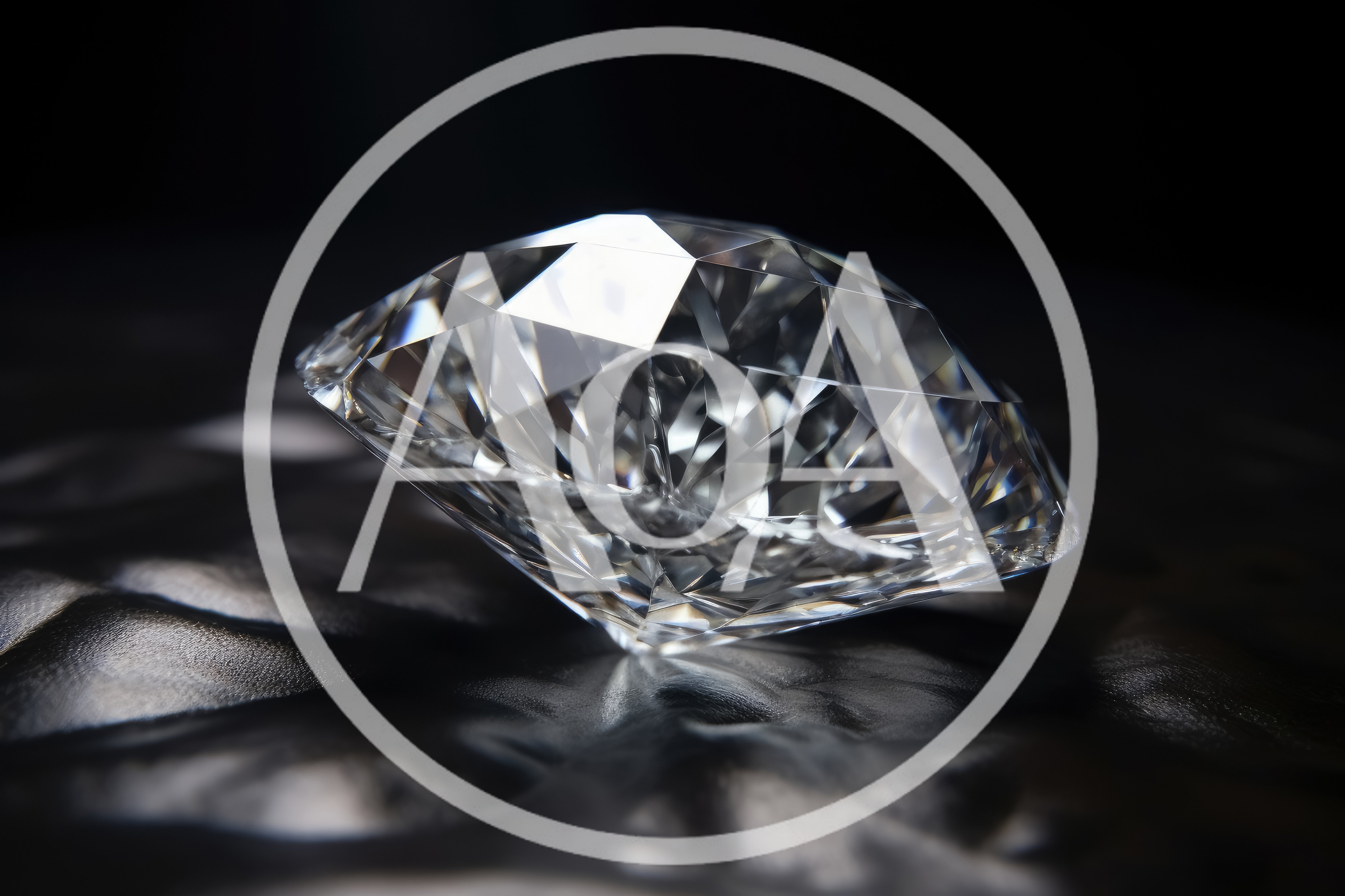 Brilliant Cut Diamond Resting On Dark Textured Surface