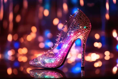 Sparkling High Heel Shoe With Spikes