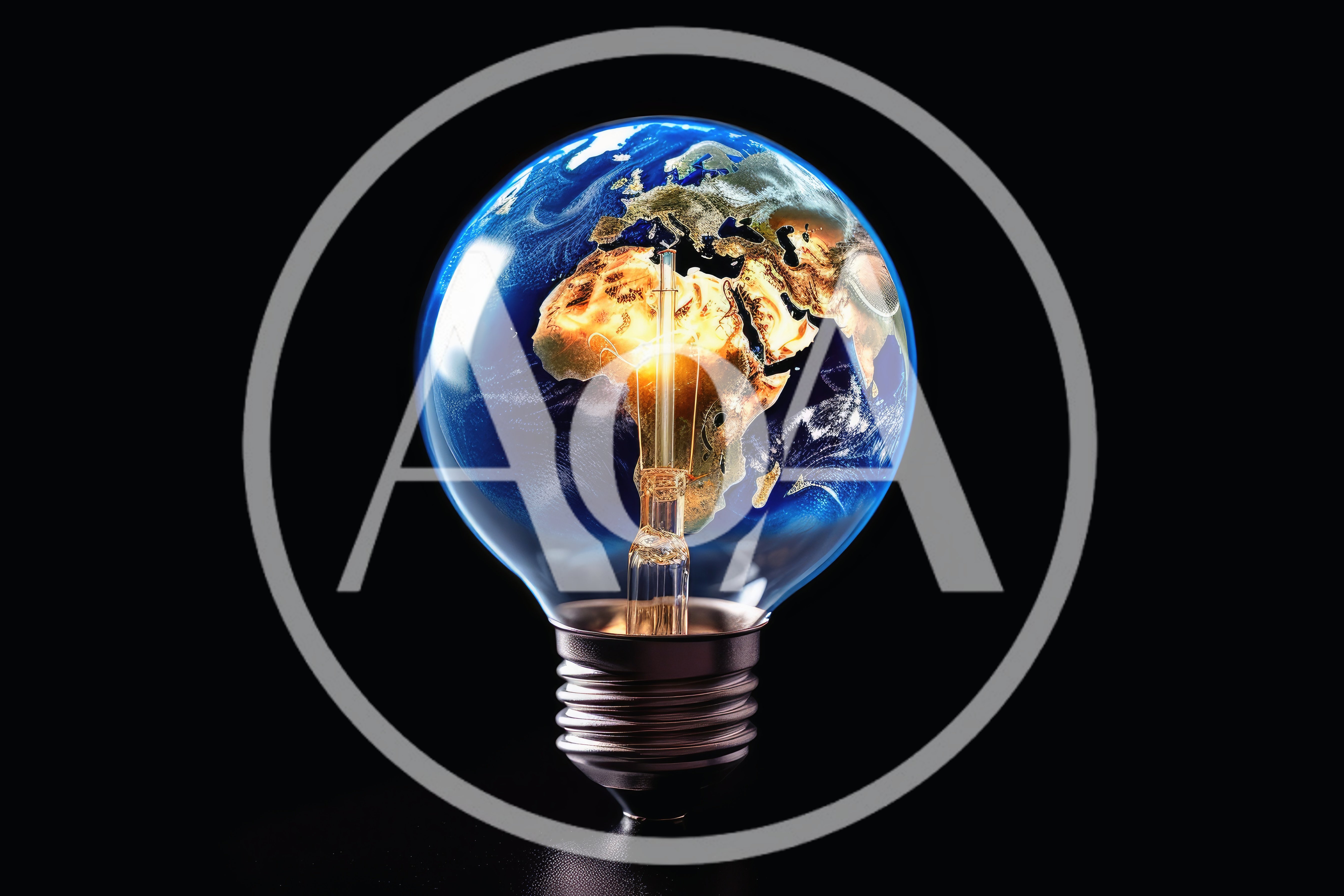 Earth Globe Inside A Glowing Light Bulb