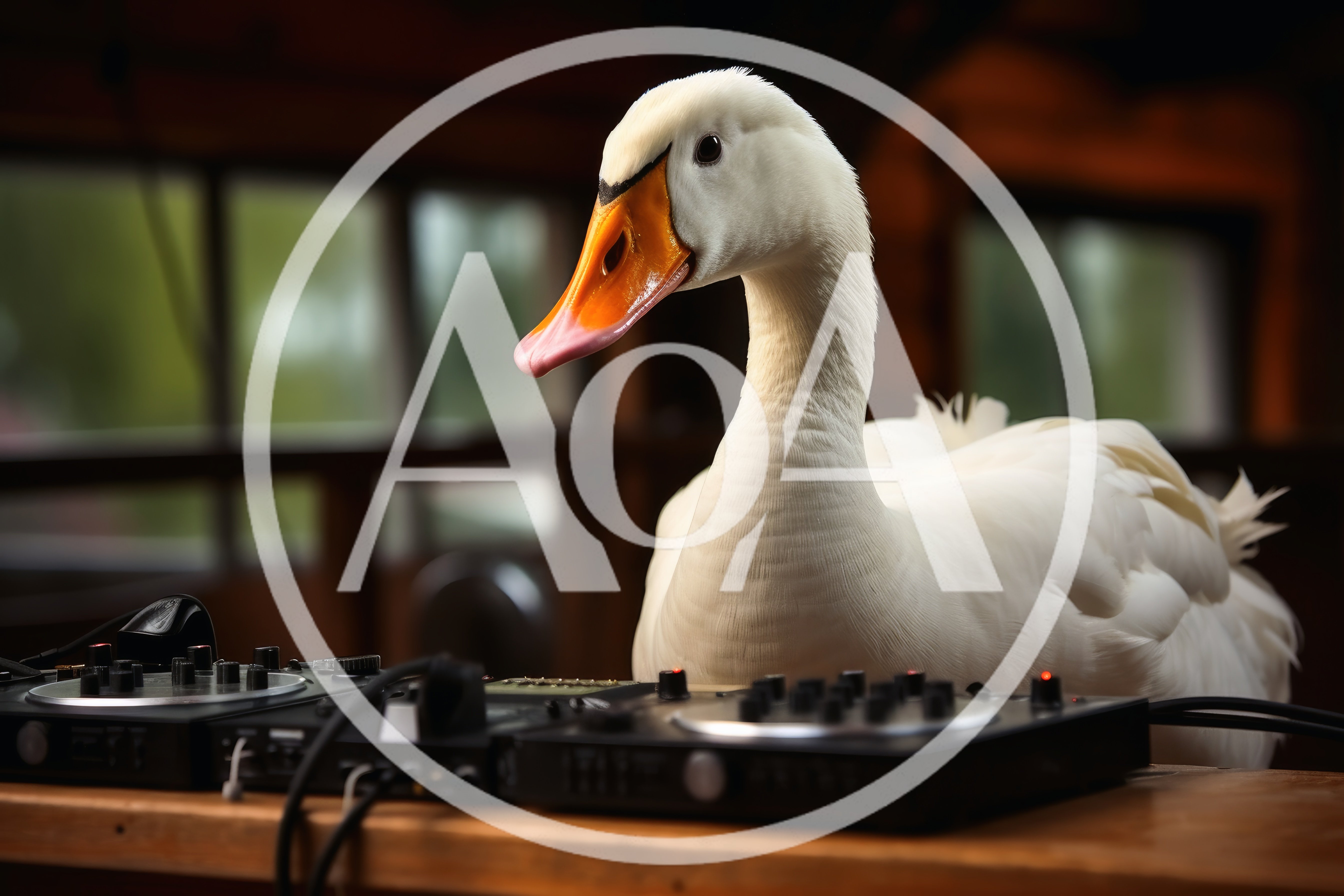 White Swan DJ Performing On Professional Audio Mixer