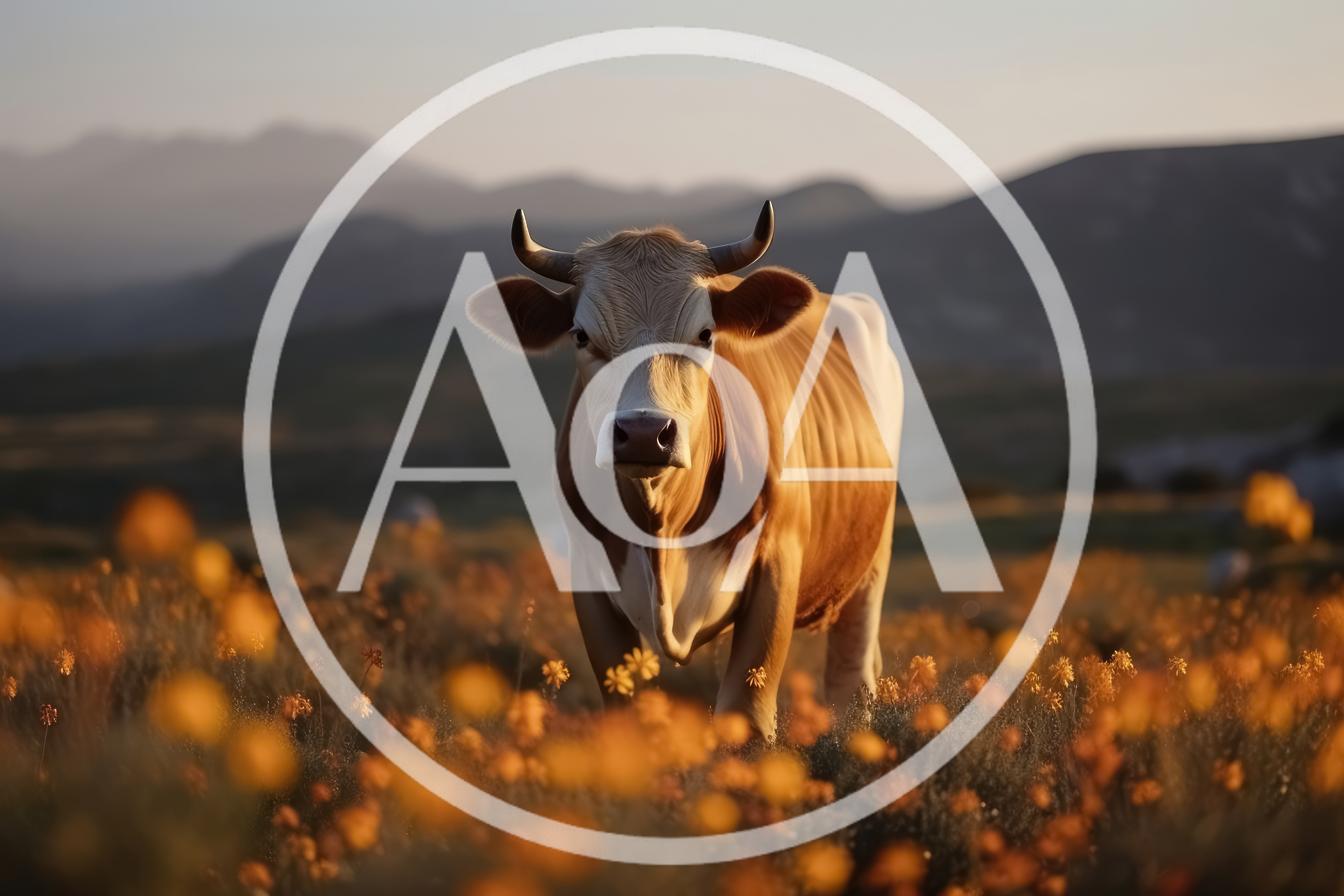 Brown Cow Standing In A Field Of Wildflowers