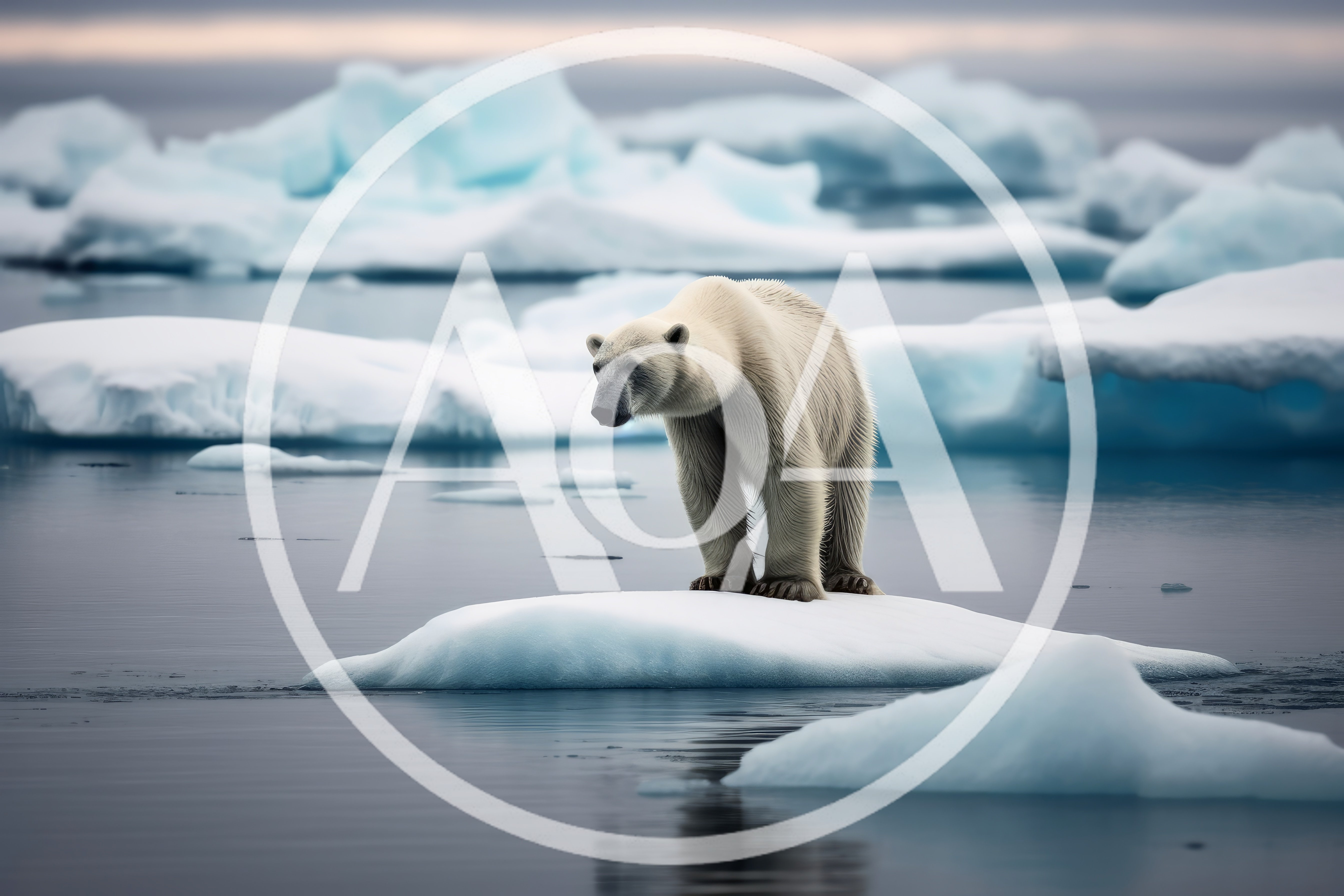 Polar Bear Standing On A Small Ice Floe