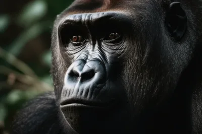 Close Up Portrait Of A Western Lowland Gorilla