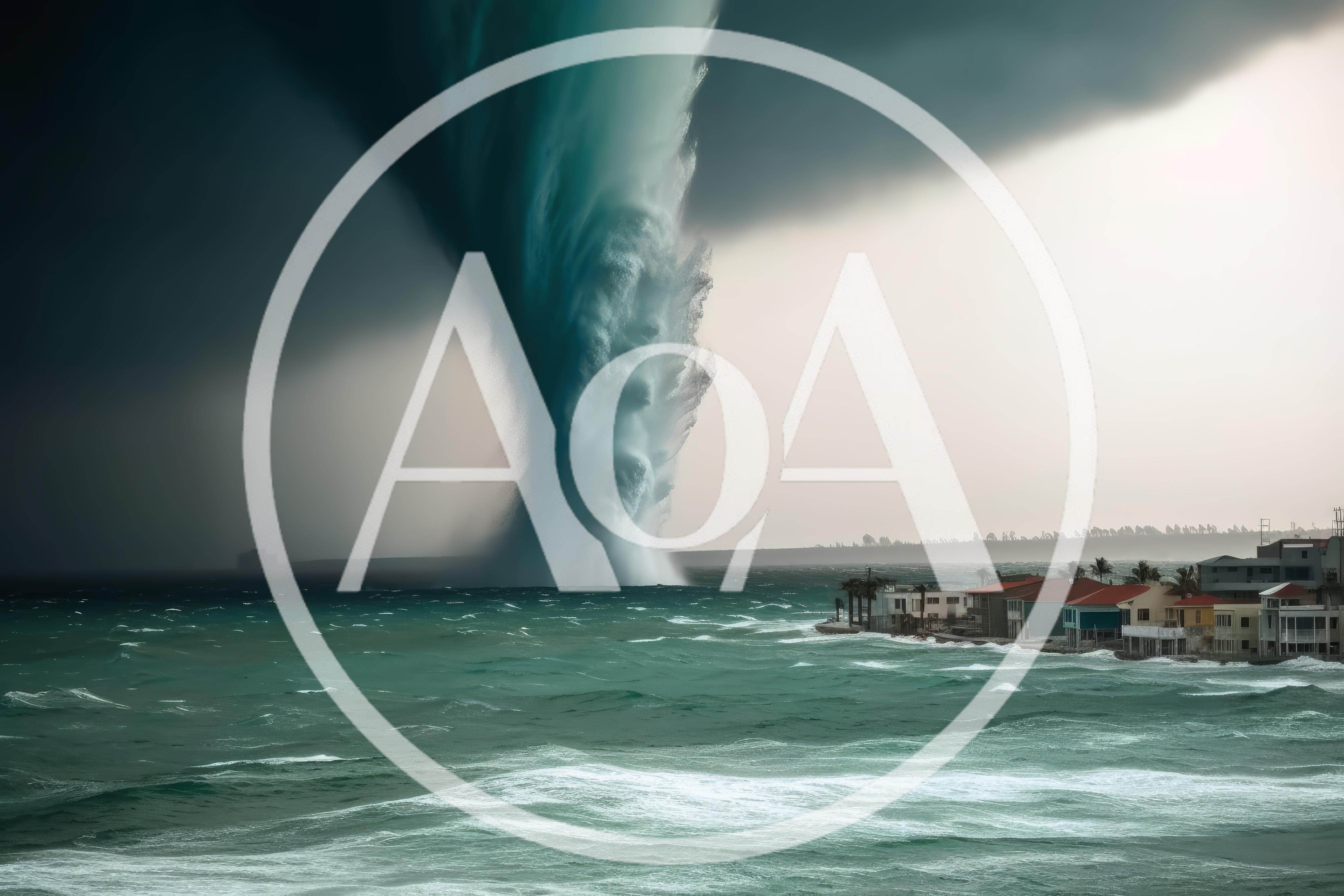 Massive Waterspout Approaching Coastal Residential Buildings