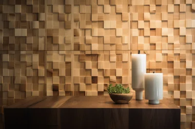 Modern Minimalist Decor With Candles And Plant