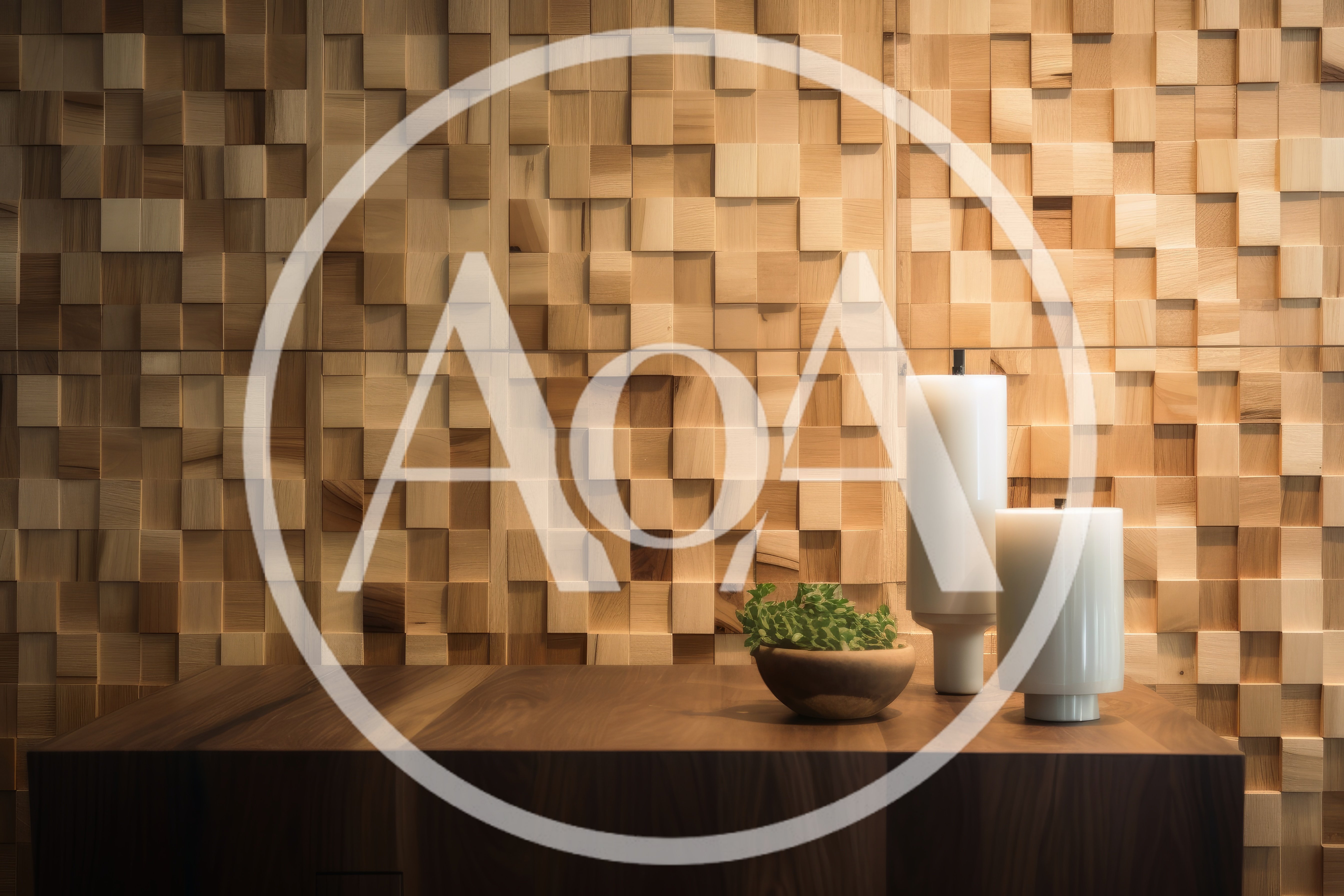 Modern Minimalist Decor With Candles And Plant