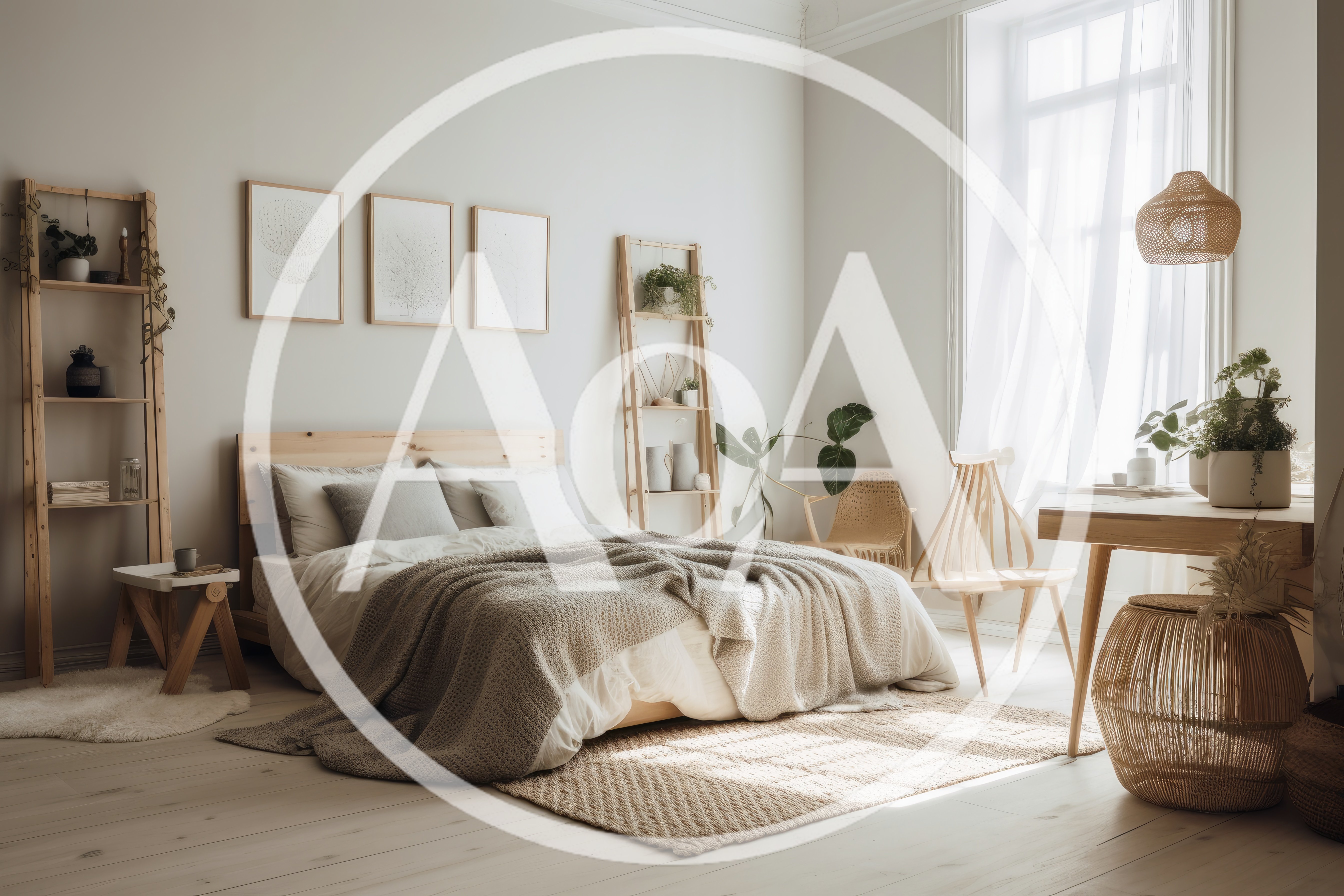 Modern Minimalist Bedroom Interior With Natural Decor