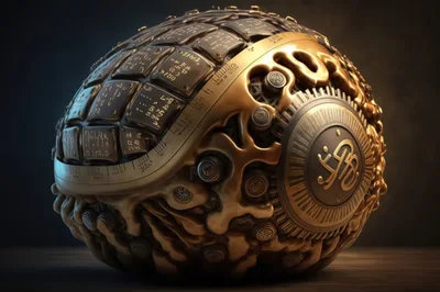 Steampunk Mechanical Sphere With Ancient Inscriptions