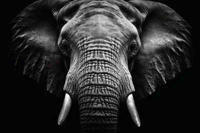 Close Up Portrait Of An African Elephant
