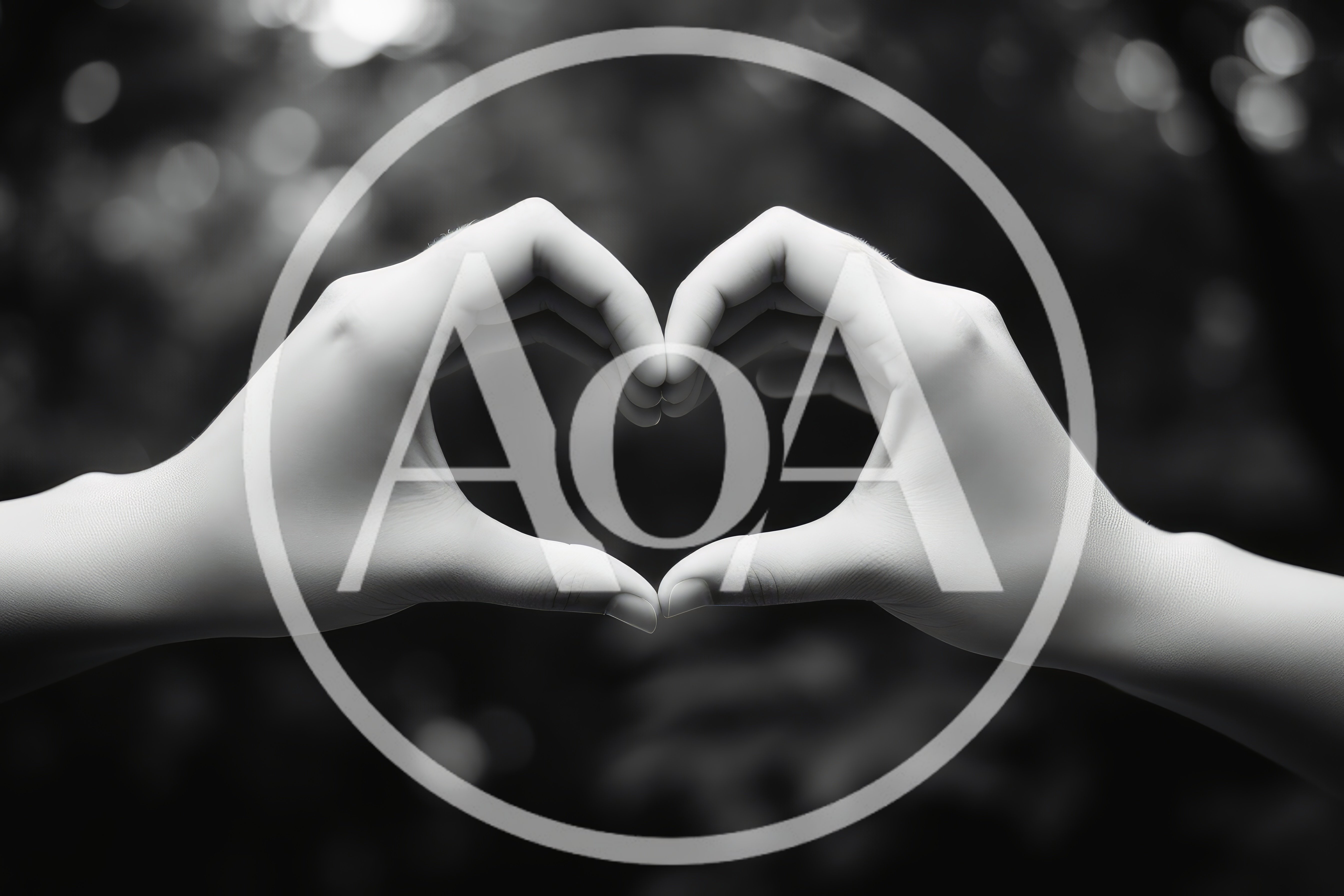 Hands Forming A Heart Shape In Monochrome