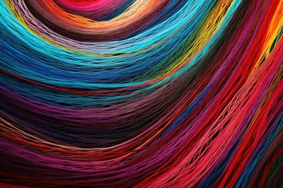 Abstract Background Of Vibrant Multicolored Fiber Optic Strands