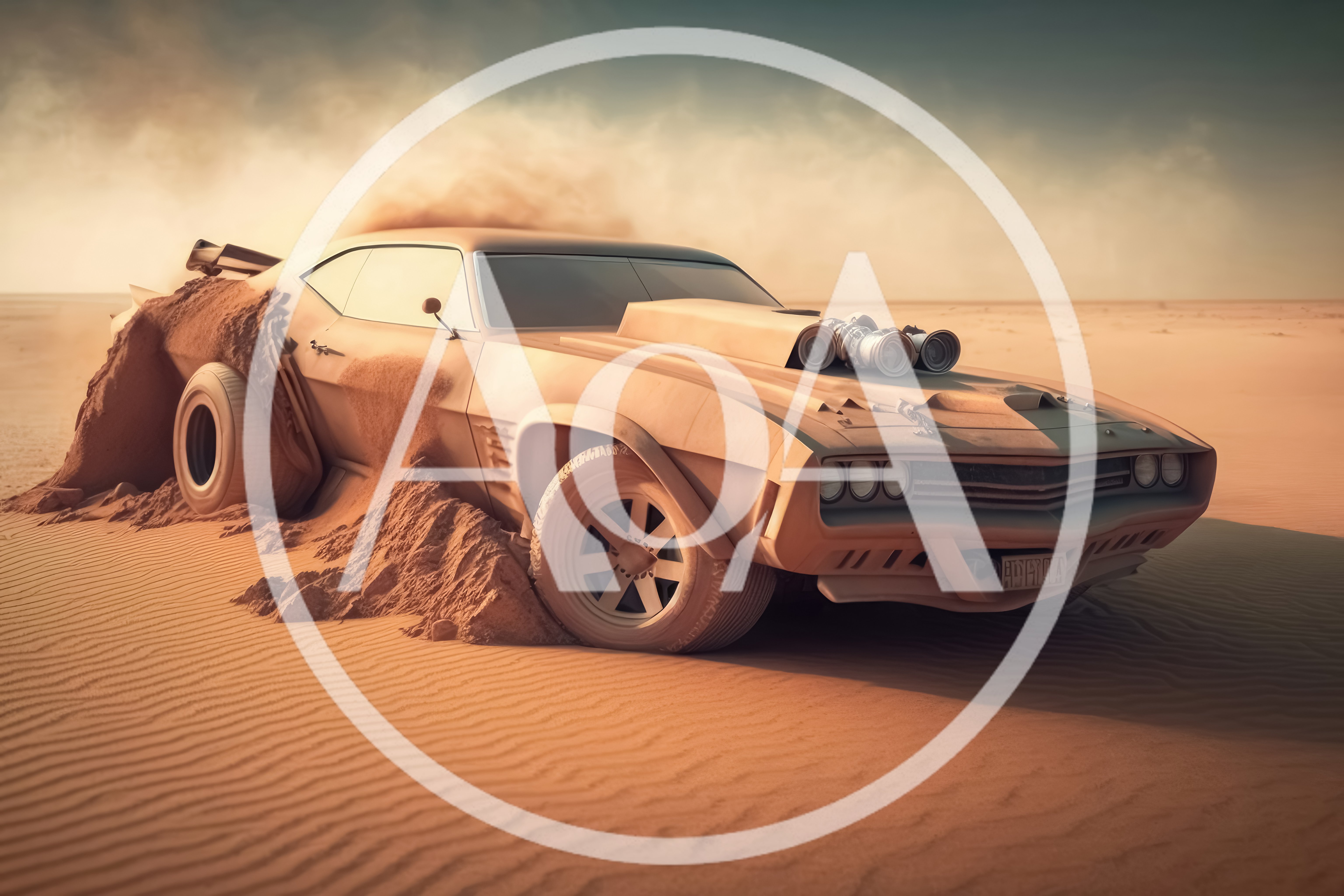 Modified Muscle Car Stuck In Desert Sand