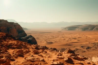 Panoramic View Of A Vast Desert Landscape