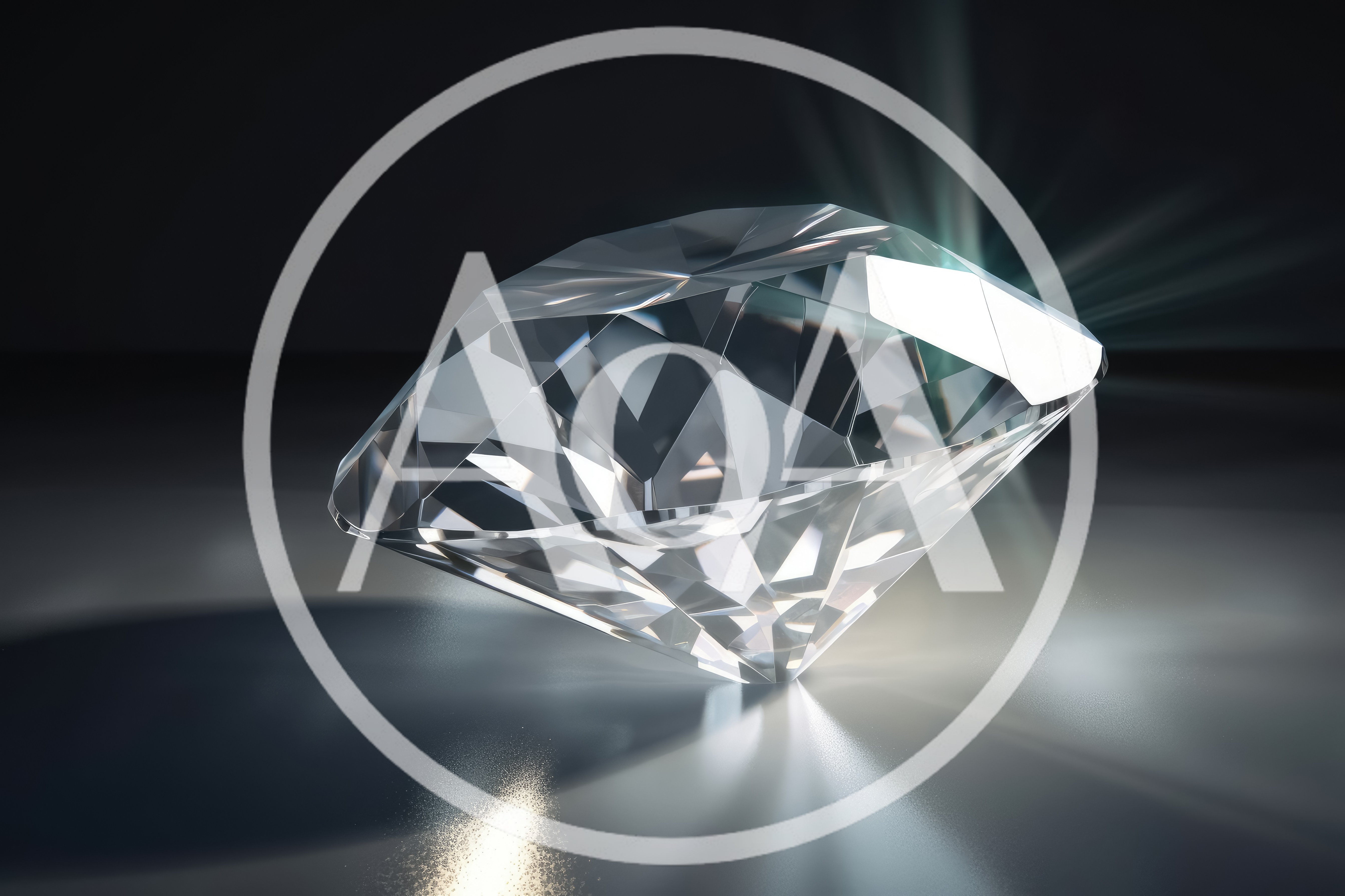 Brilliant Cut Diamond Resting On Reflective Surface