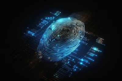 Digital Fingerprint Biometric Security Scan Visualization