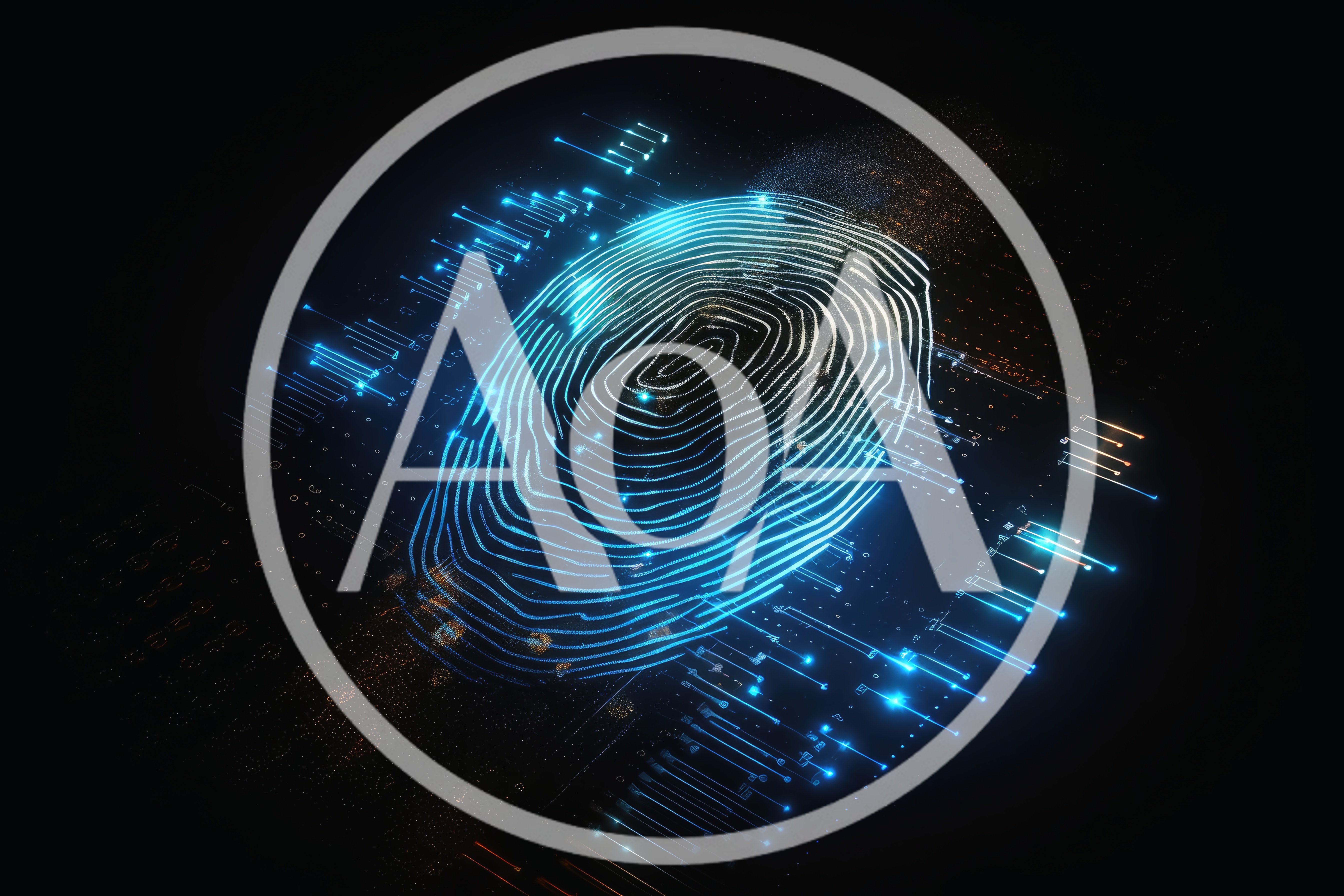 Digital Fingerprint Biometric Security Scan Visualization