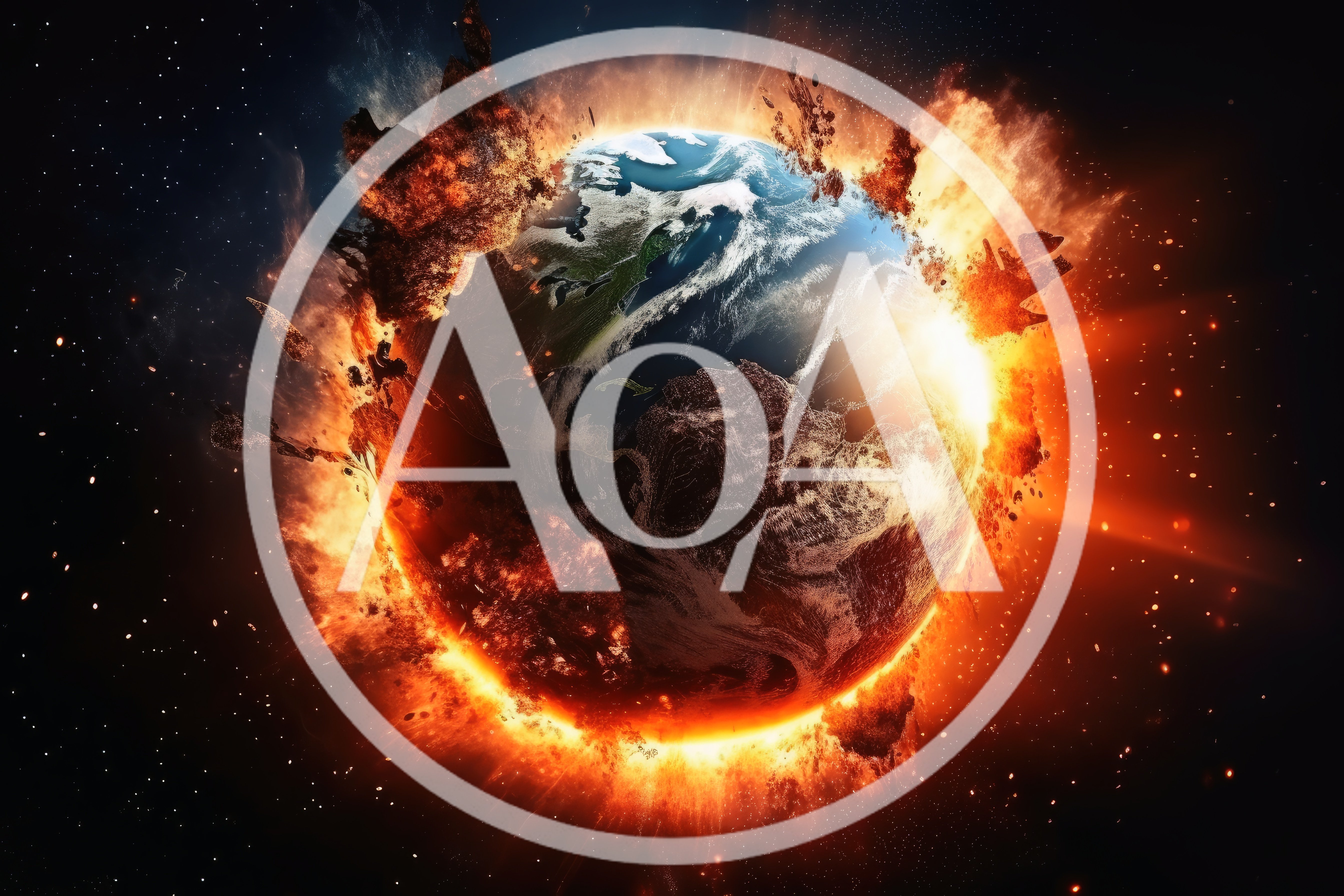 Apocalyptic Earth Burning In Deep Space