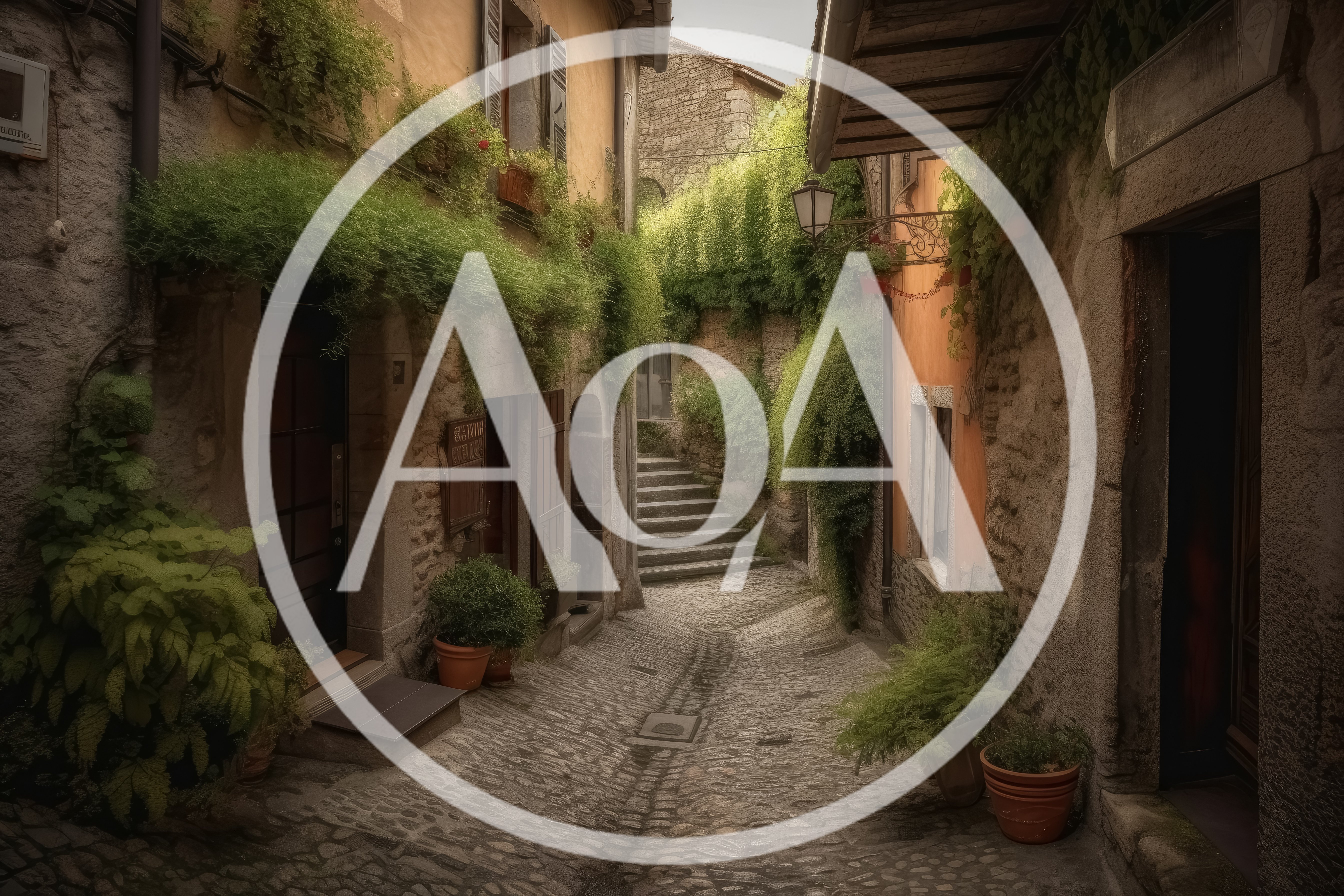 Narrow Cobblestone Alleyway In A Historic European Village