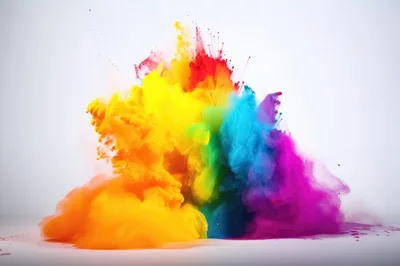Vibrant Multi-Colored Ink Explosion In Water