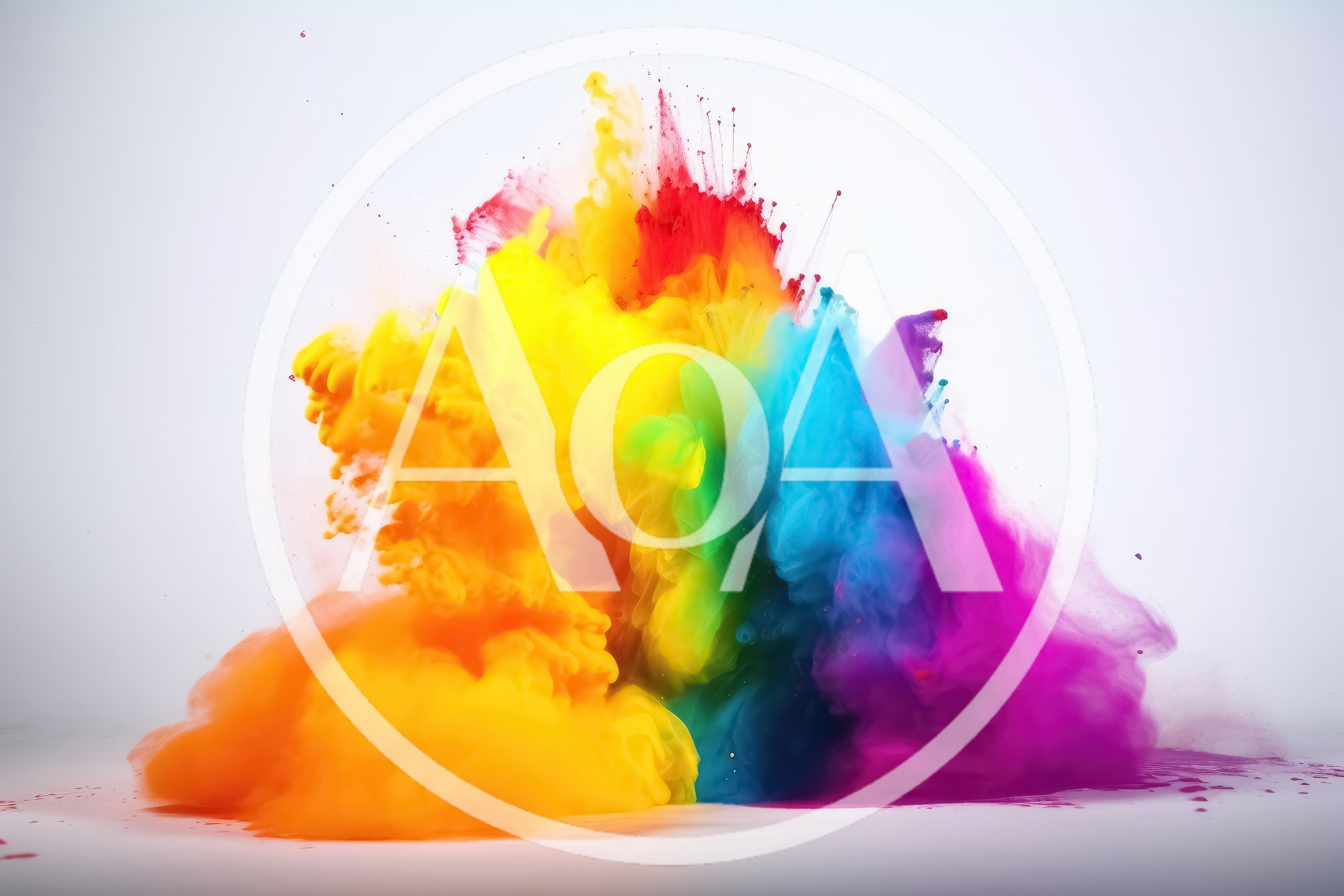 Vibrant Multi-Colored Ink Explosion In Water