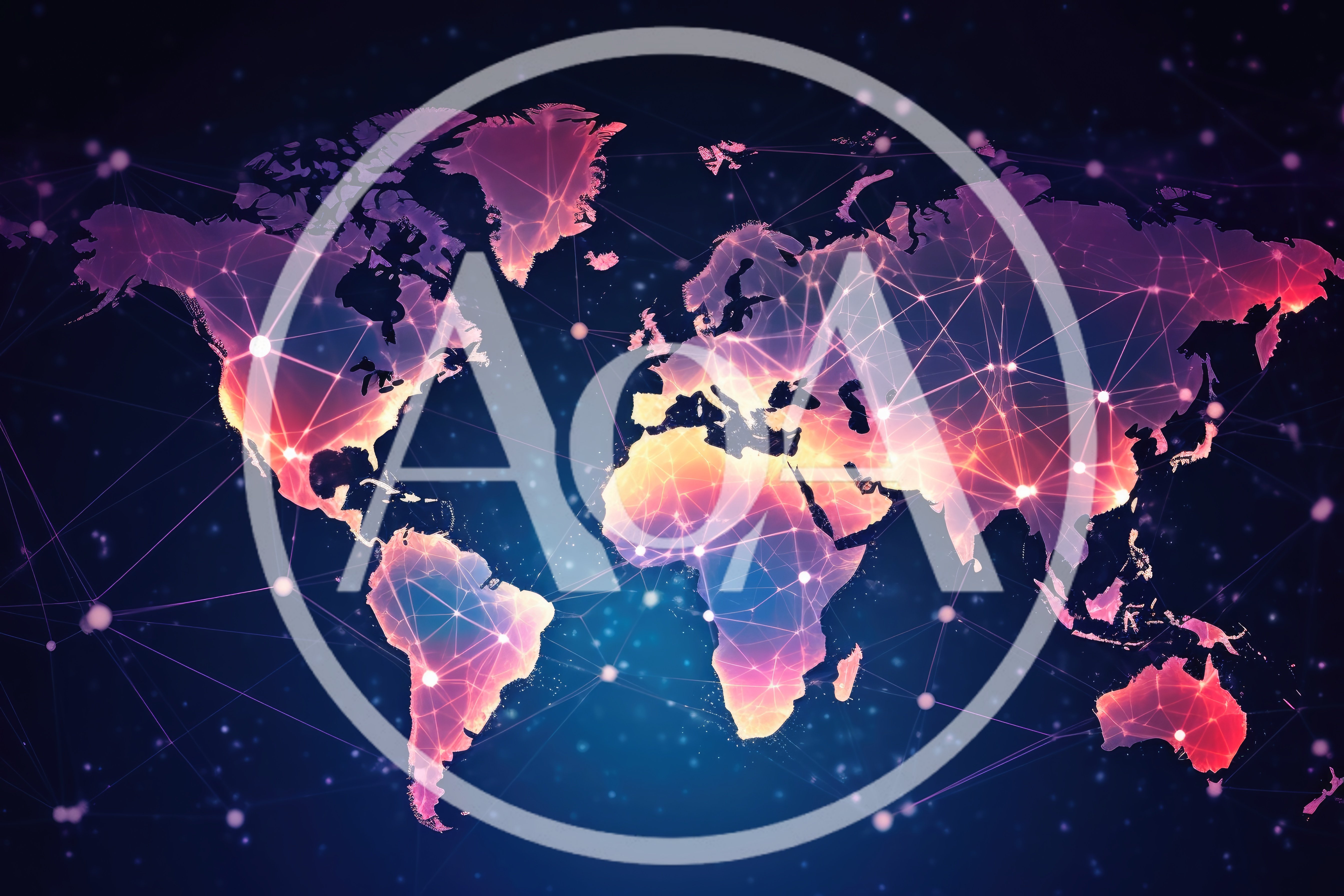 Digital World Map With Global Network Connectivity