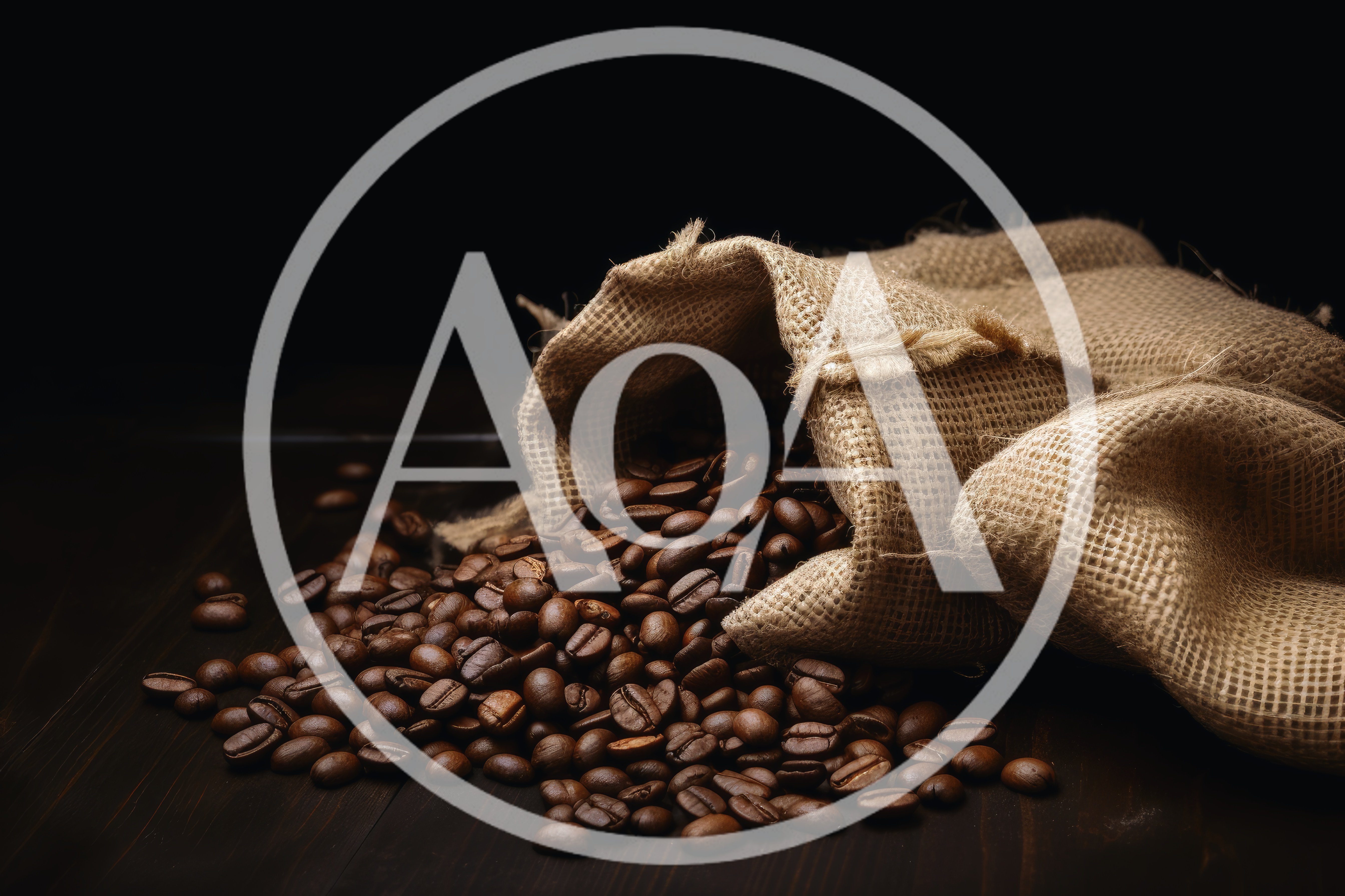 Roasted Coffee Beans Spilling From Burlap Sack