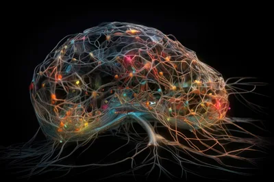 Abstract Digital Neural Network Brain Visualization