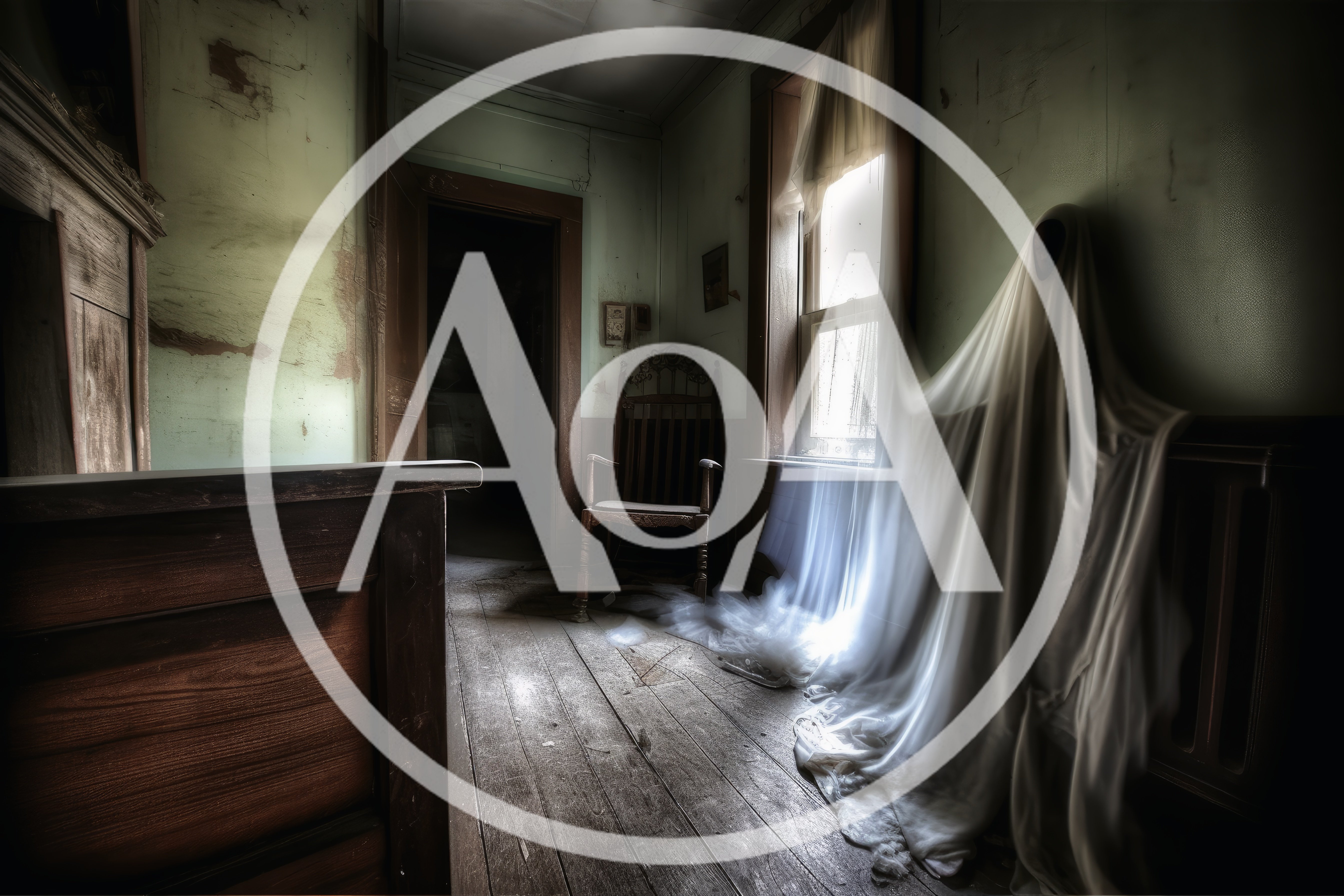 Ghostly Figure Standing In An Abandoned Haunted House