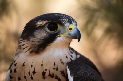 Close Up Portrait Of A Peregrine Falcon