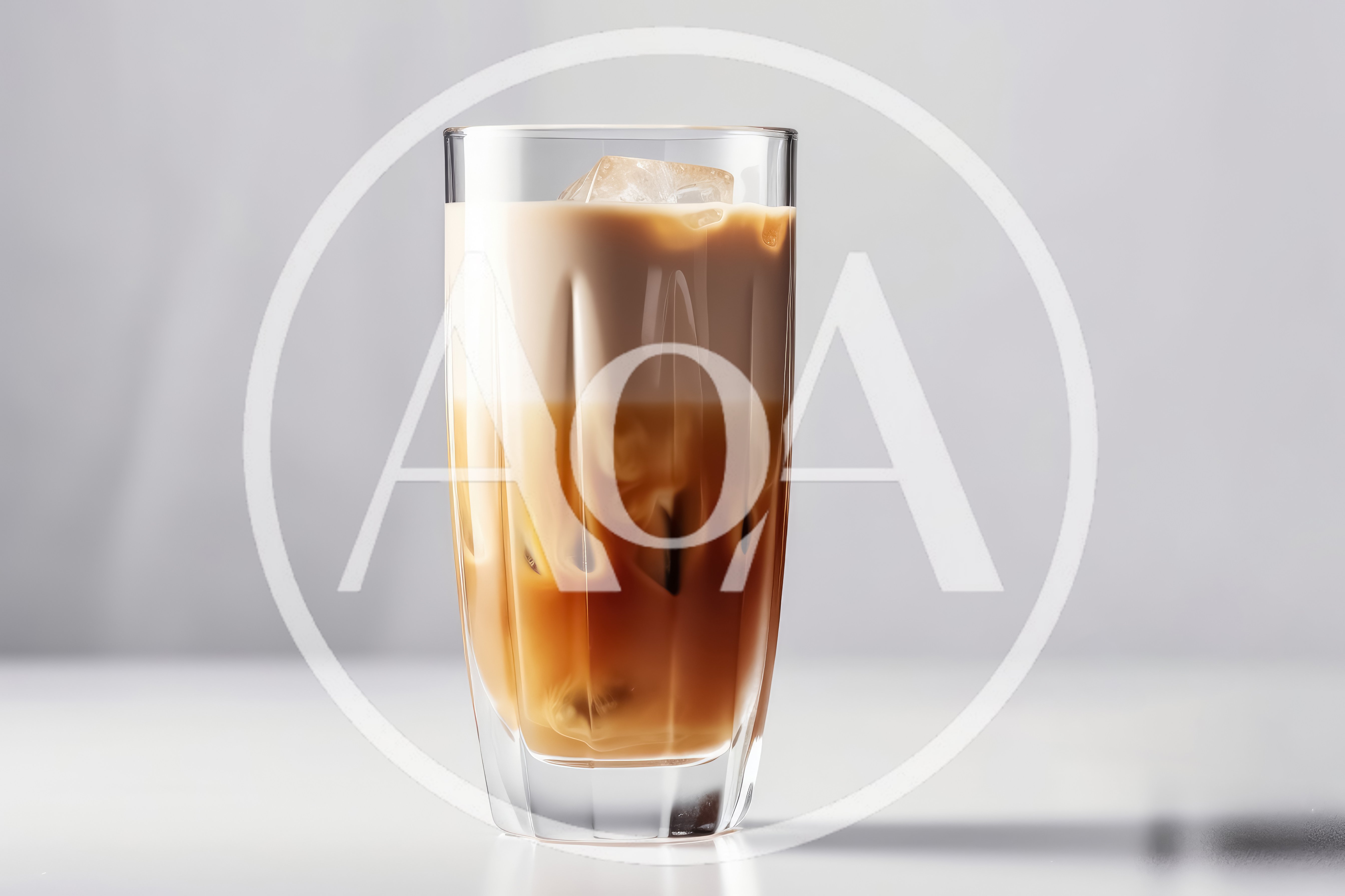Iced Coffee With Cream In A Tall Glass