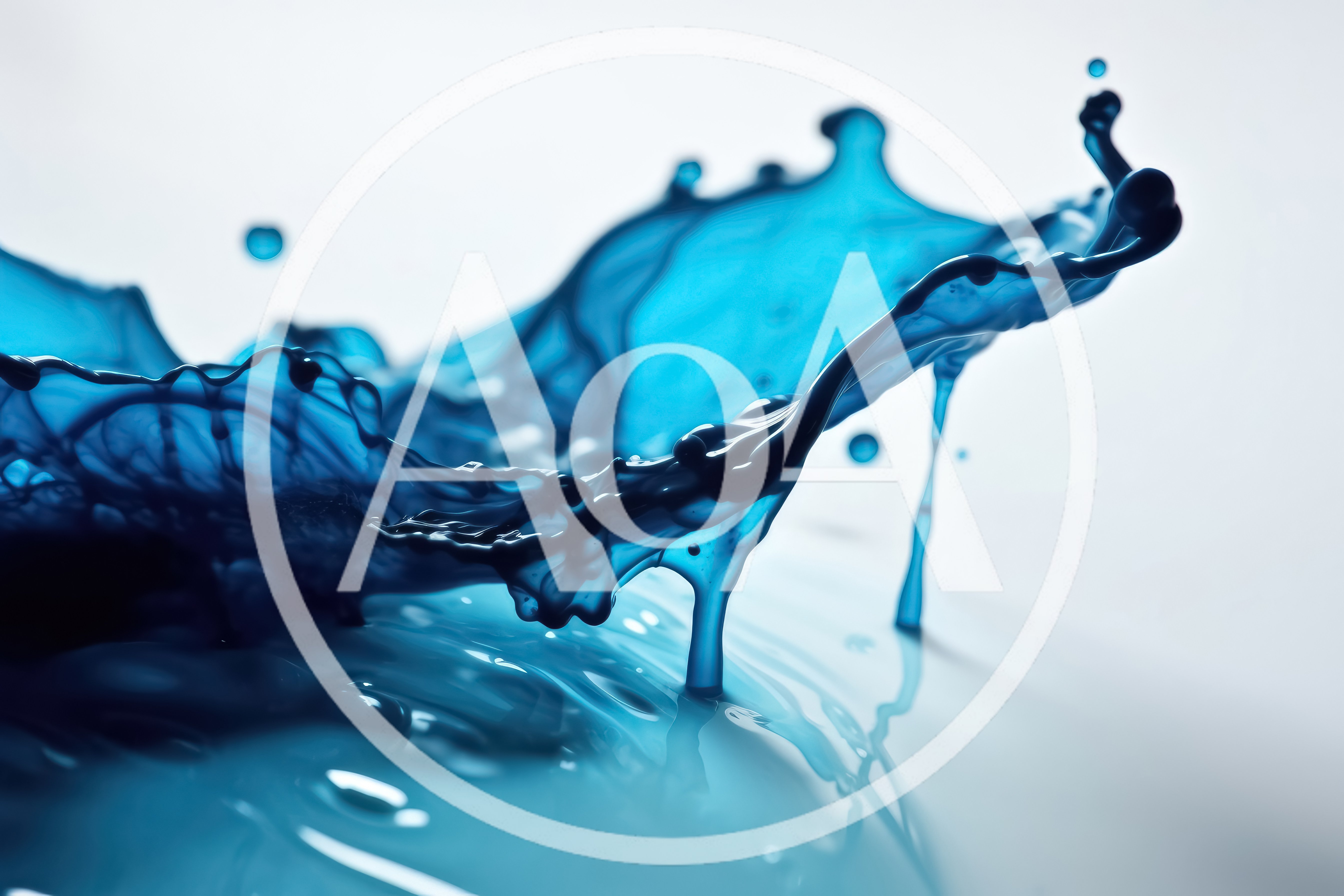 Dynamic Blue Liquid Splash On White Background