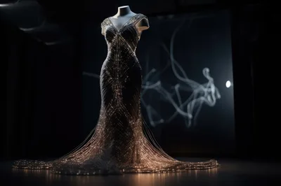 Illuminated Fiber Optic Evening Gown On Mannequin