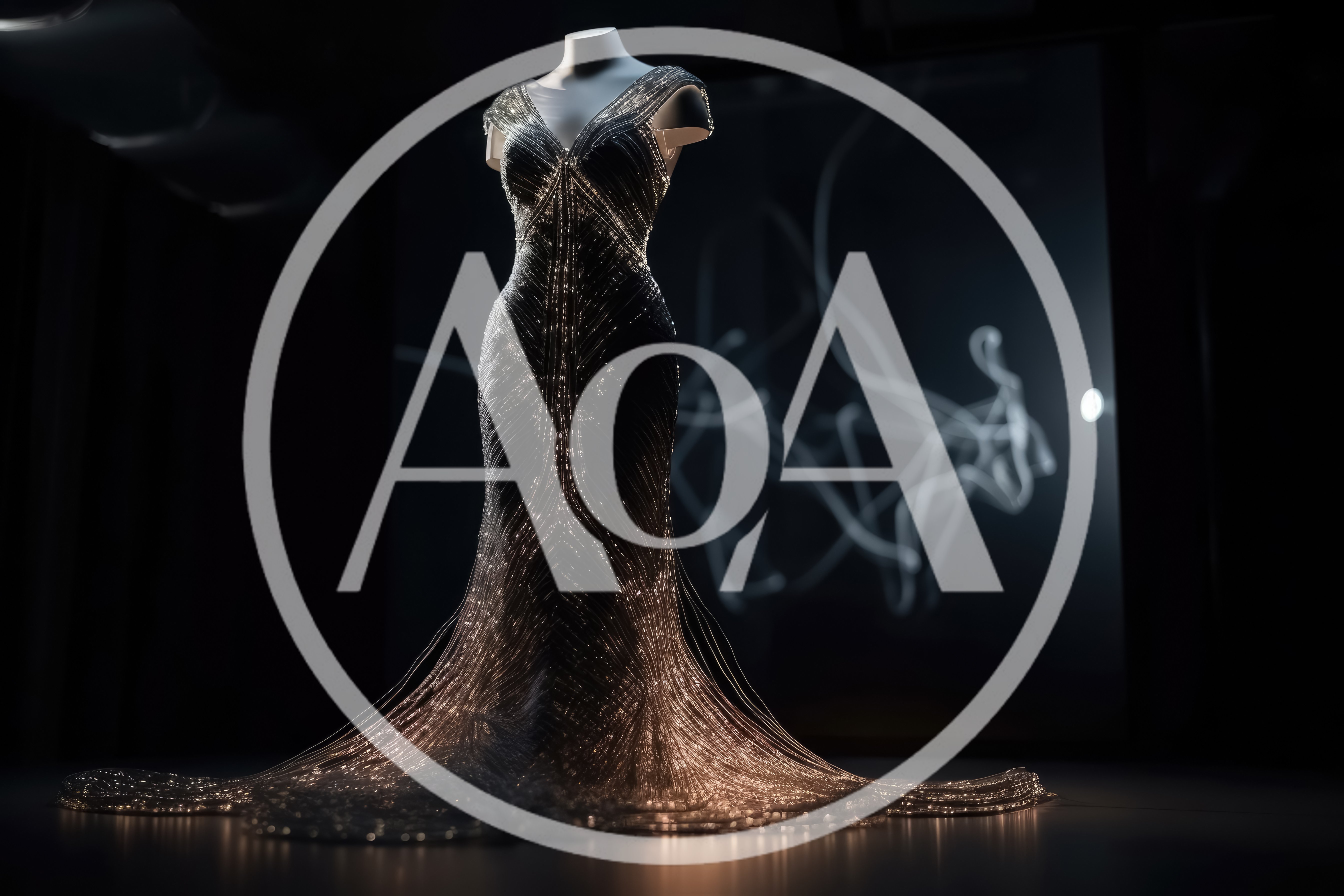 Illuminated Fiber Optic Evening Gown On Mannequin