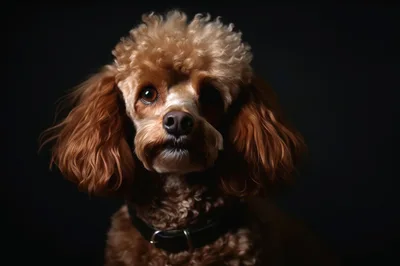 Portrait Of A Brown Poodle Dog