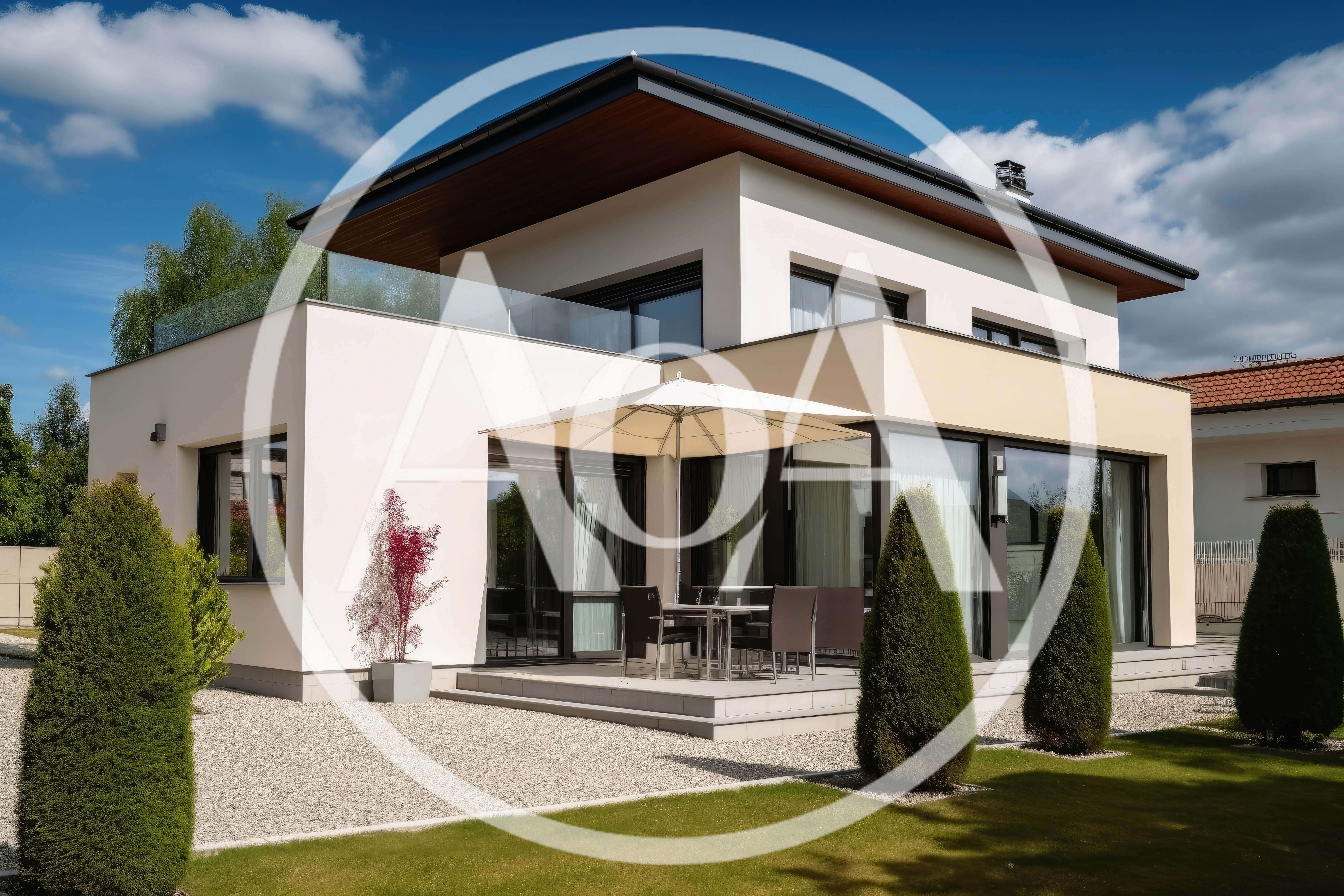 Modern Luxury Villa With Patio And Garden