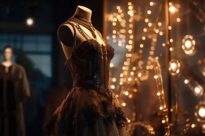 Ornate Evening Gown On A Store Mannequin