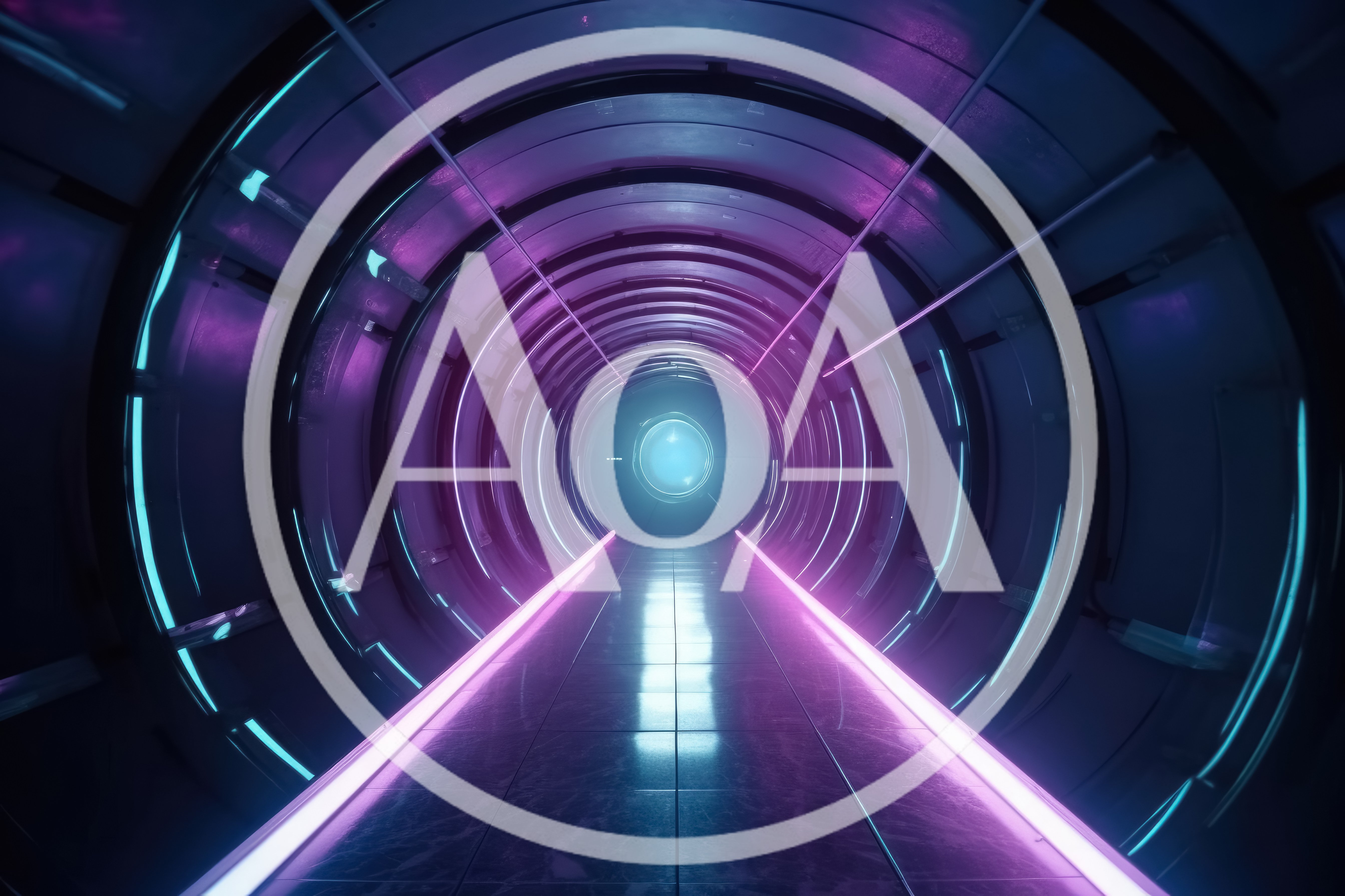 Futuristic Sci-Fi Corridor With Glowing Neon Lights