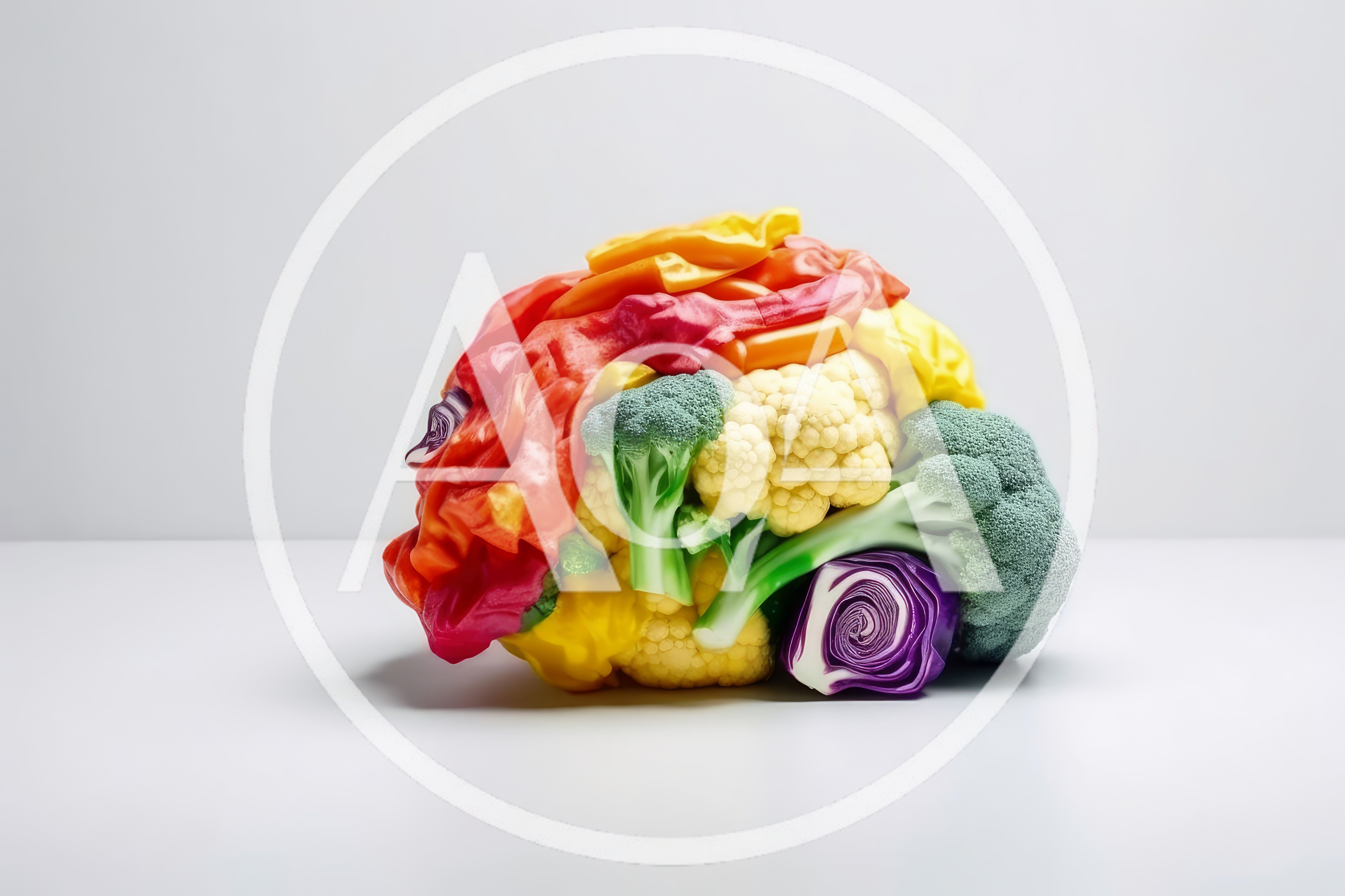 Brain Shaped Sculpture Made From Fresh Vegetables