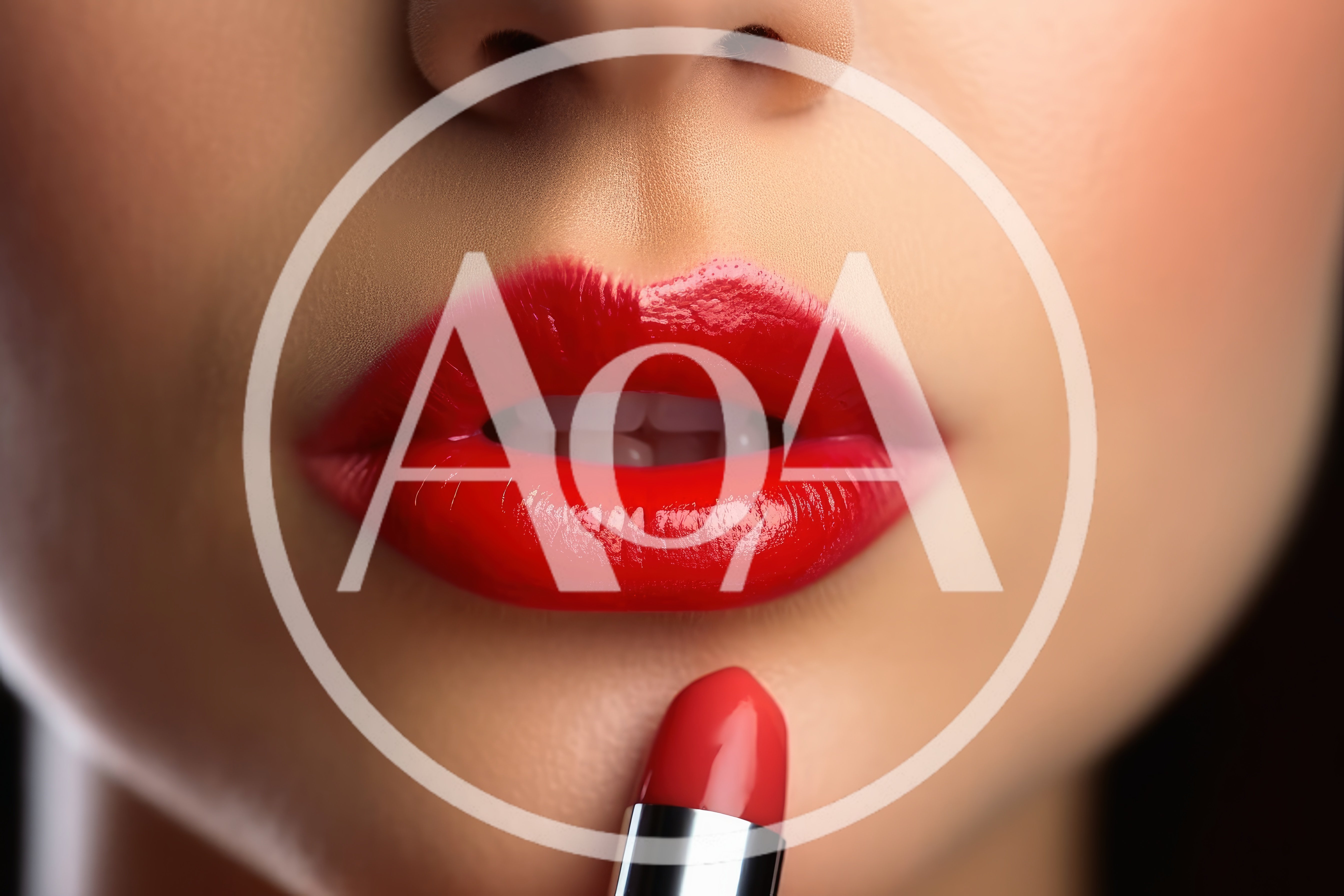 Close Up Of Woman Applying Red Lipstick