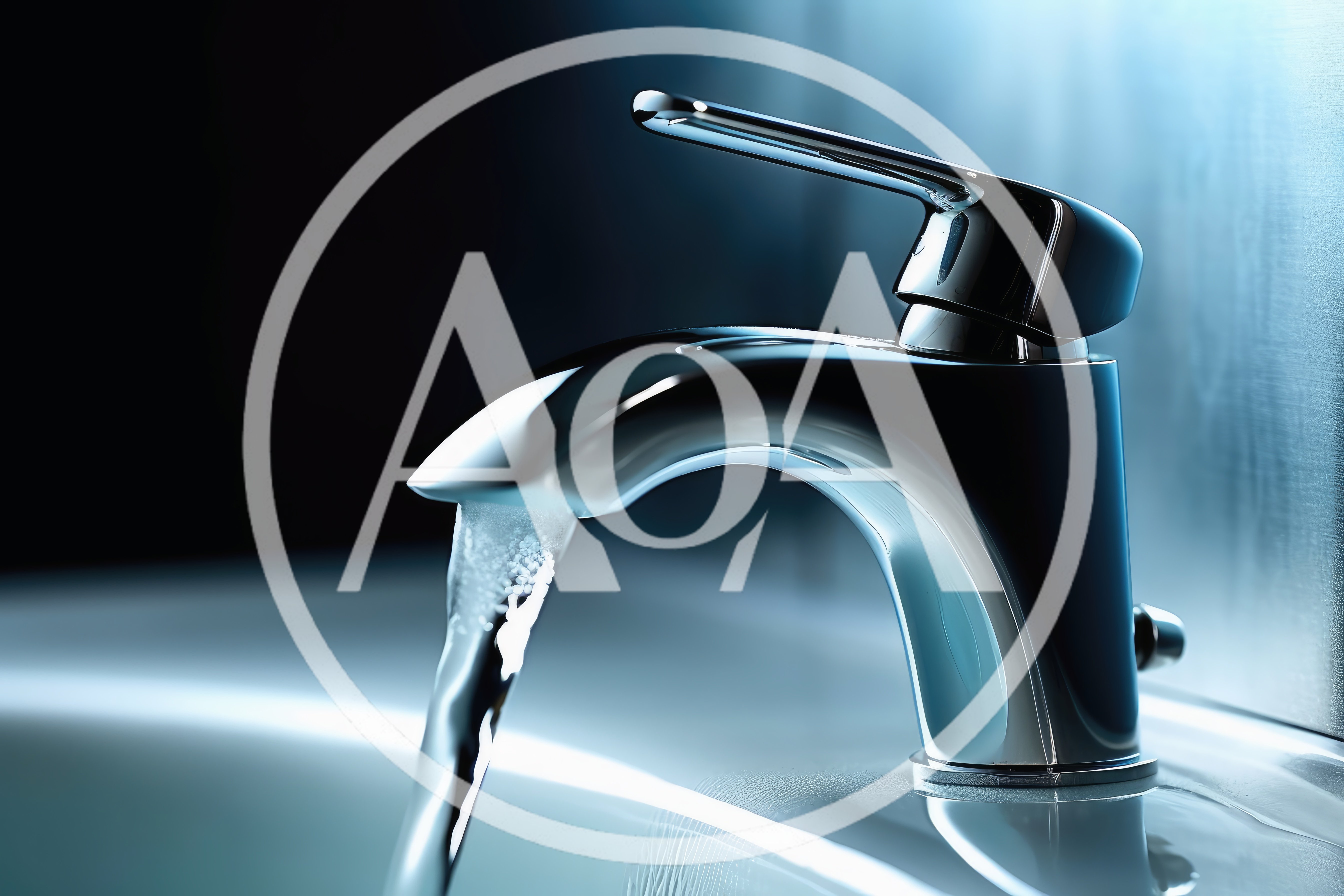 Chrome Bathroom Faucet Running Water Into Sink